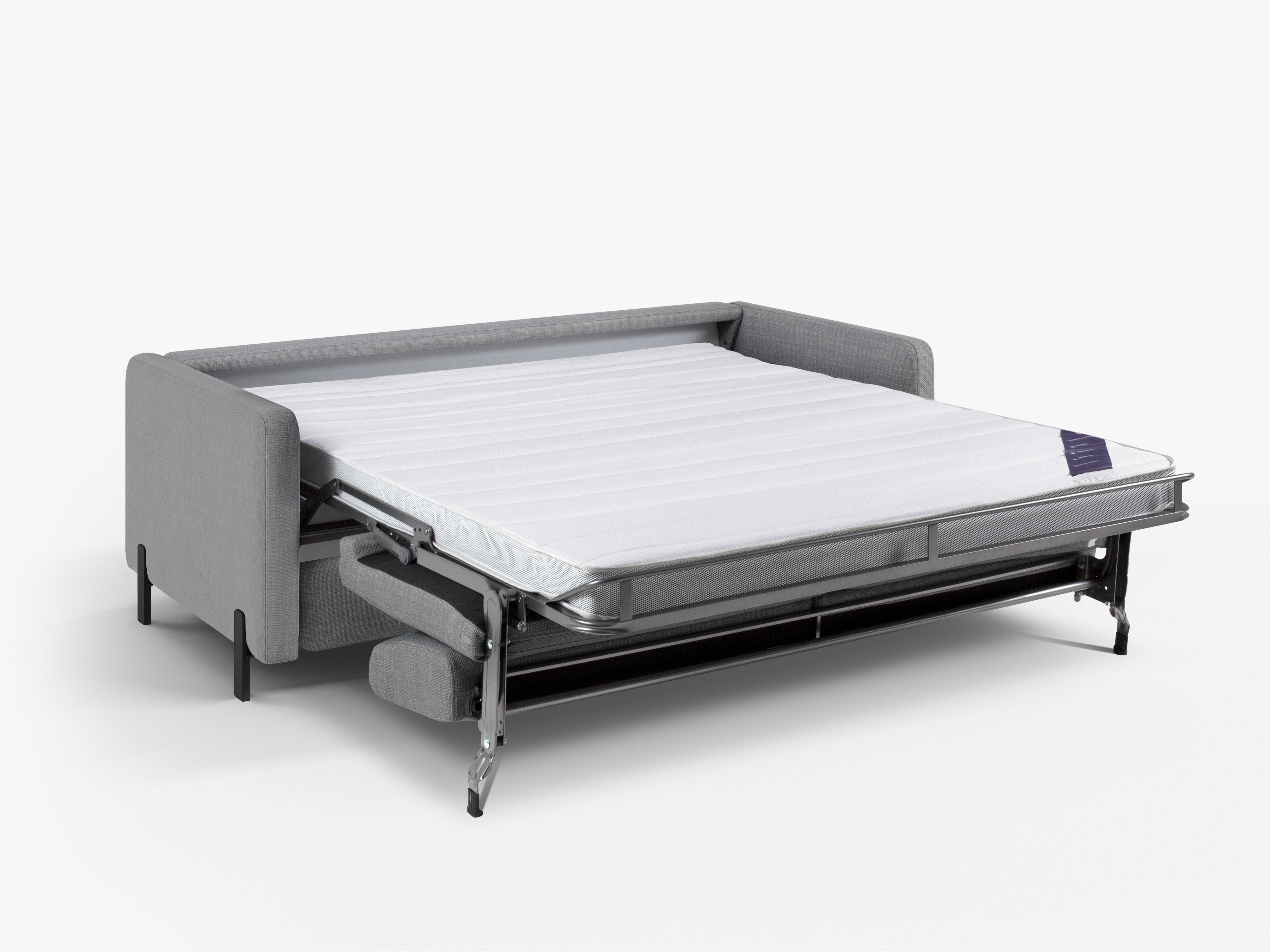 Sofa 2-zits met slaapfunctie GLORIA lichtgrijs chenille