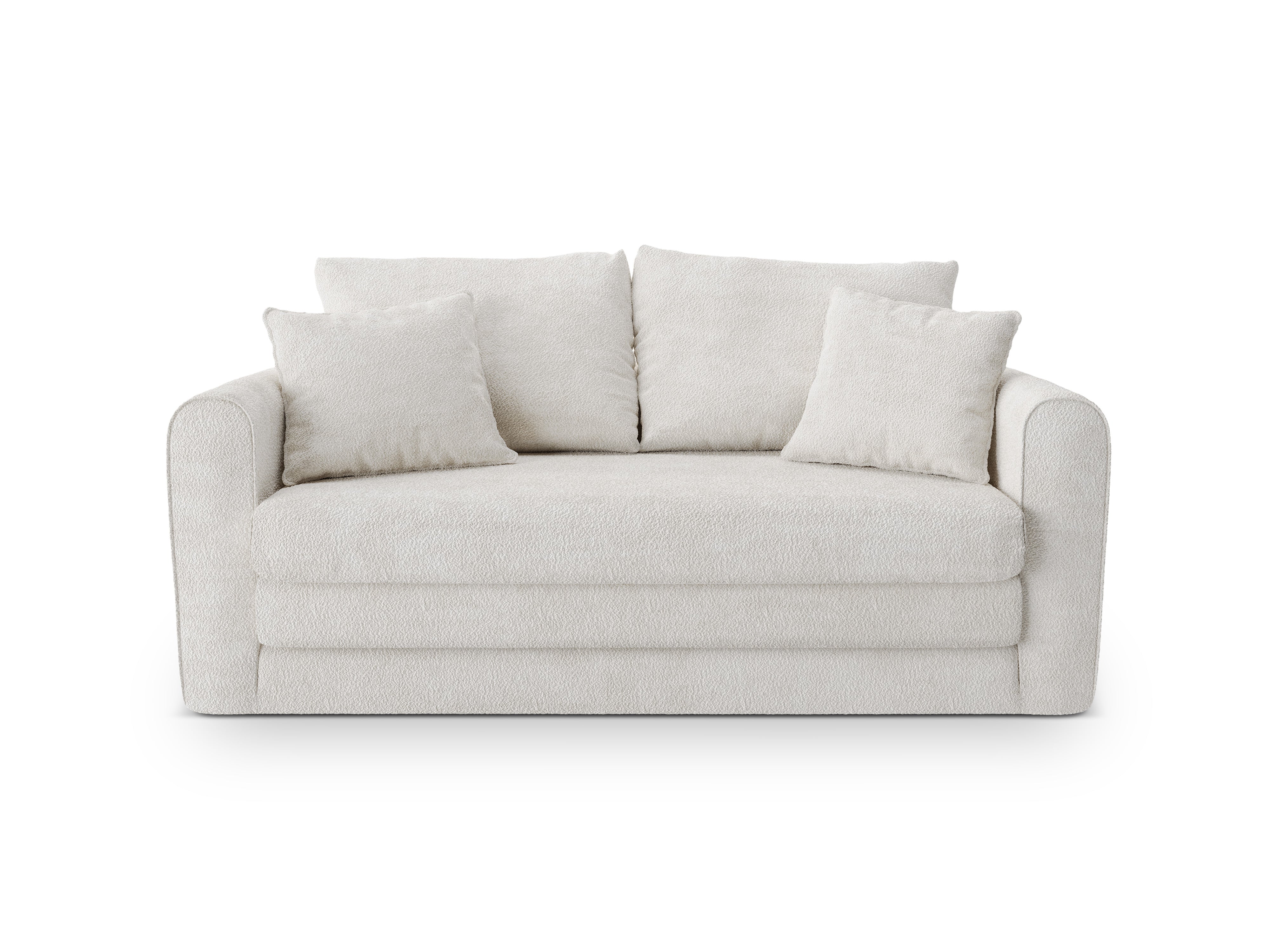 2-Seater Sofa with Sleeping Function LIDO Light Beige Boucle