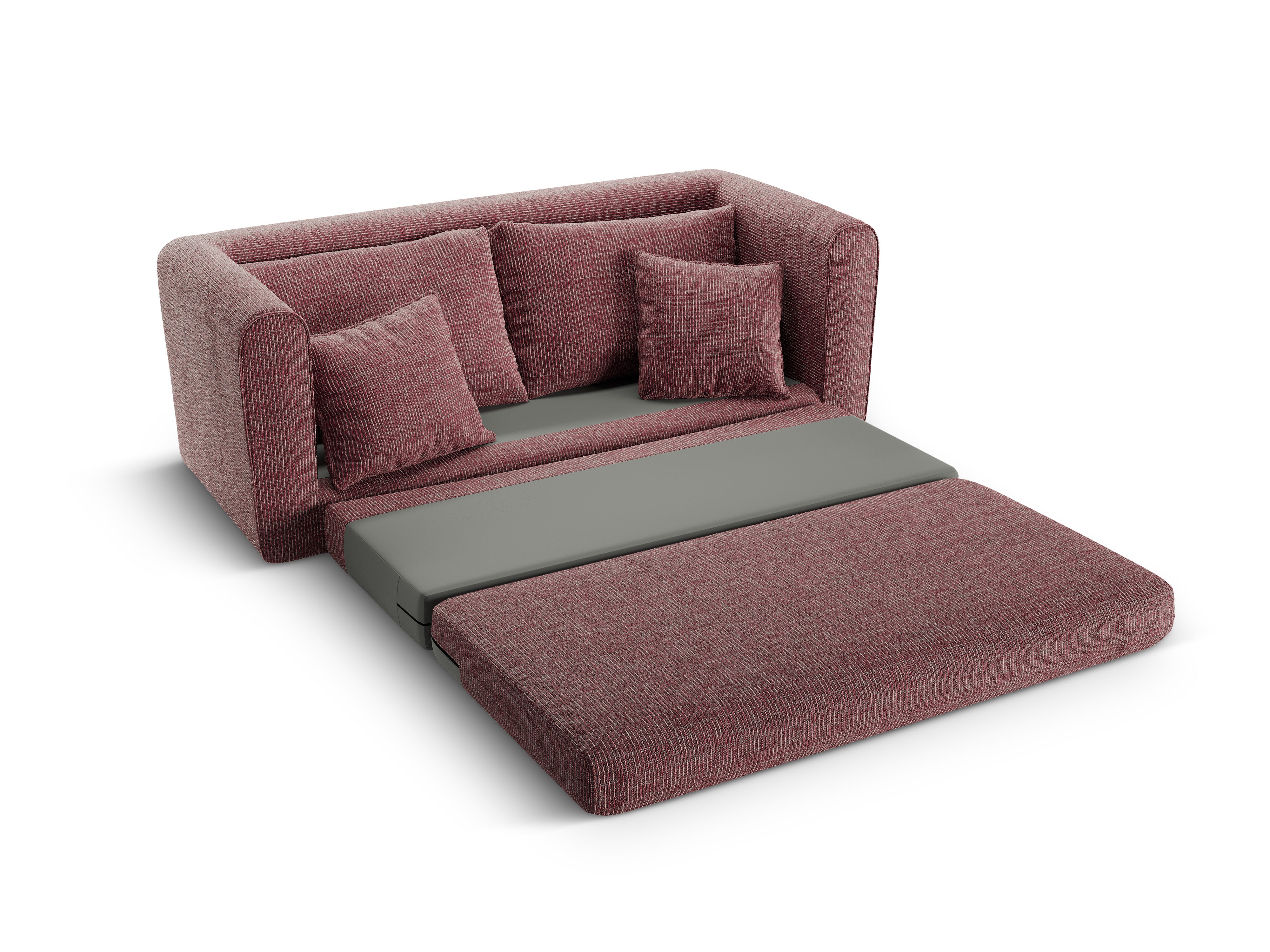 2-Seater Sofa with Sleeping Function LIDO Red Melange