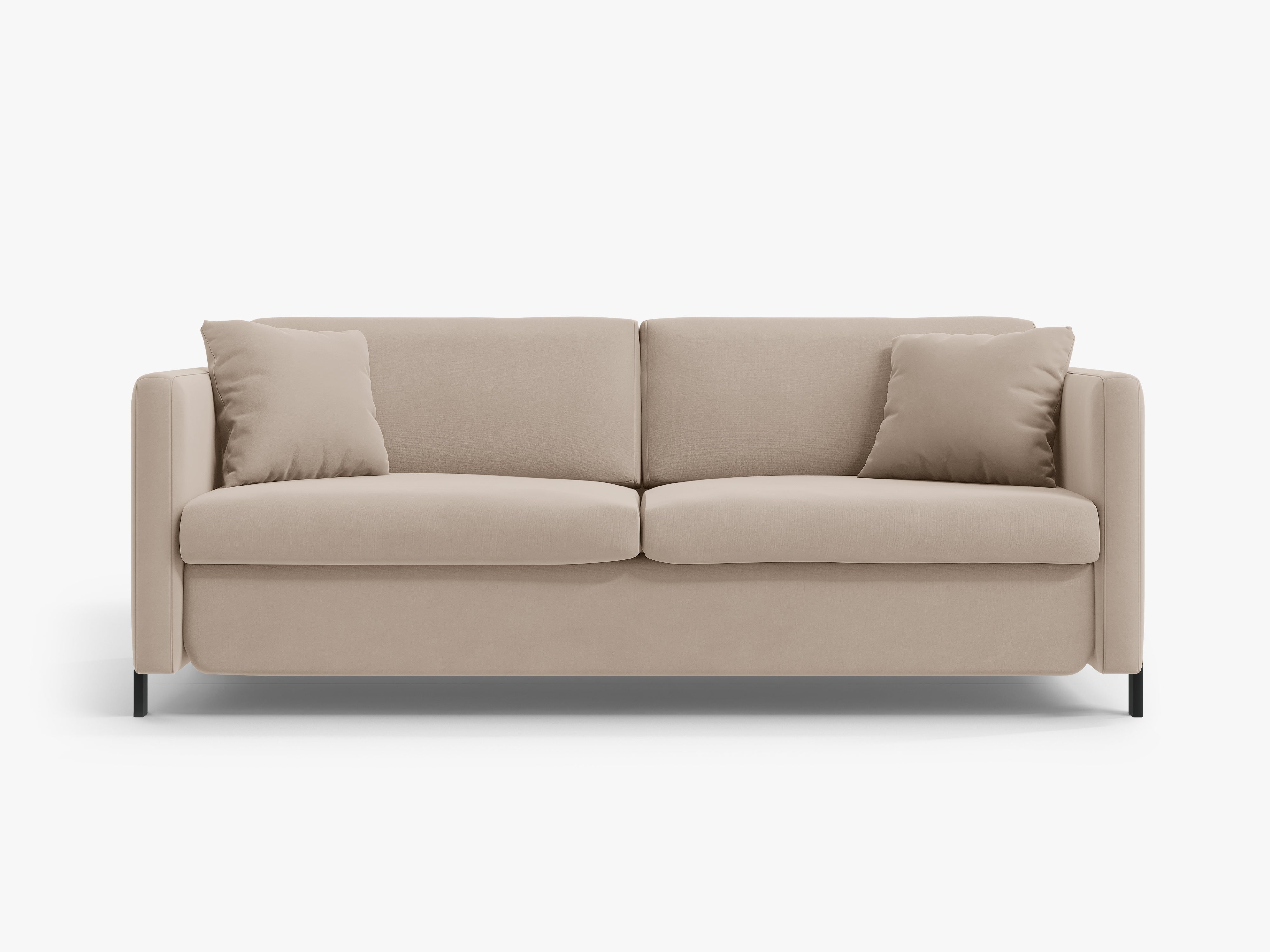 Sofa aus Samt für 2 Personen mit Schlaf-Funktion GLORIA beige