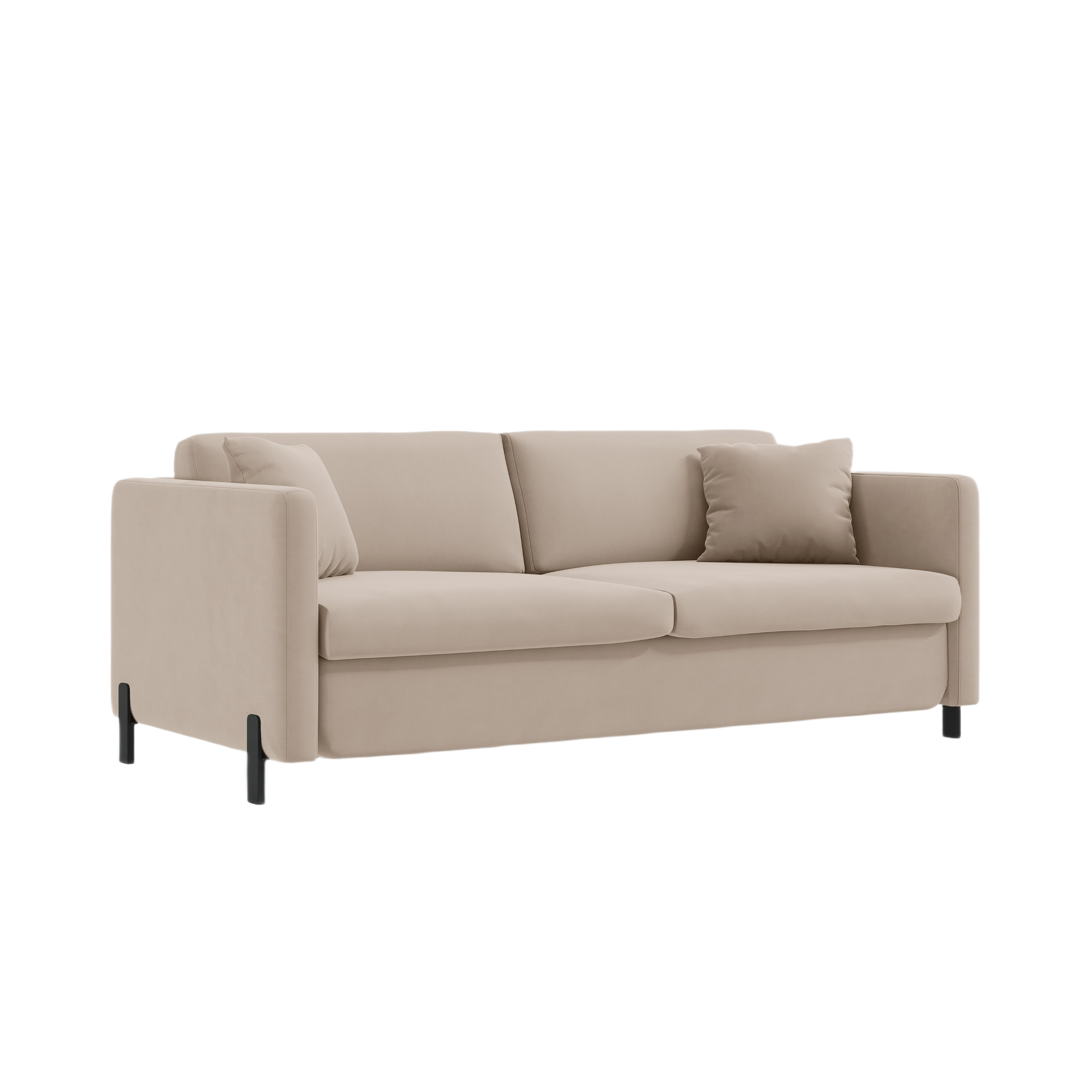 Sofa aus Samt für 2 Personen mit Schlaf-Funktion GLORIA beige