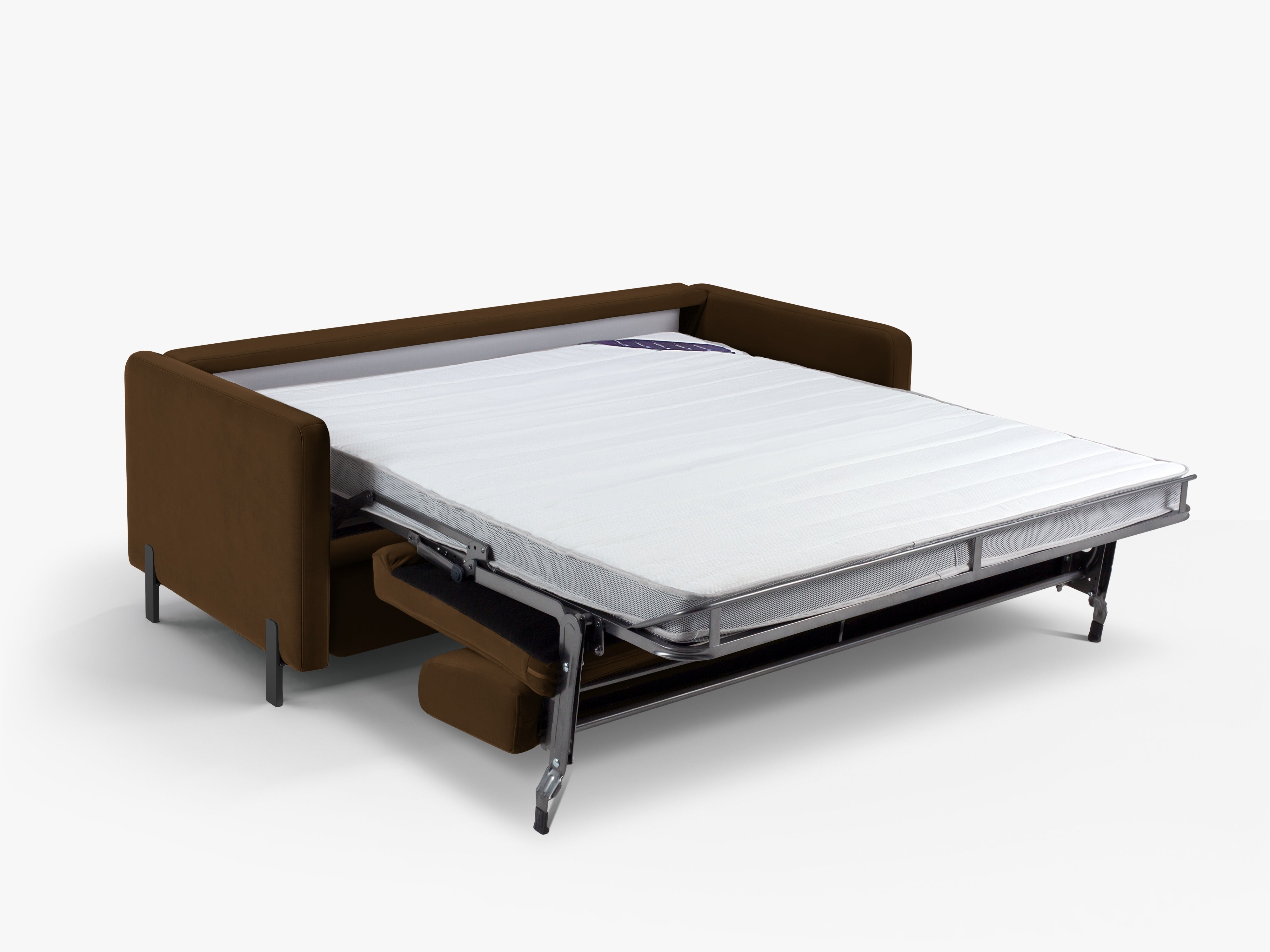 Velvet 2-seater sofa with sleeping function GLORIA chocolate