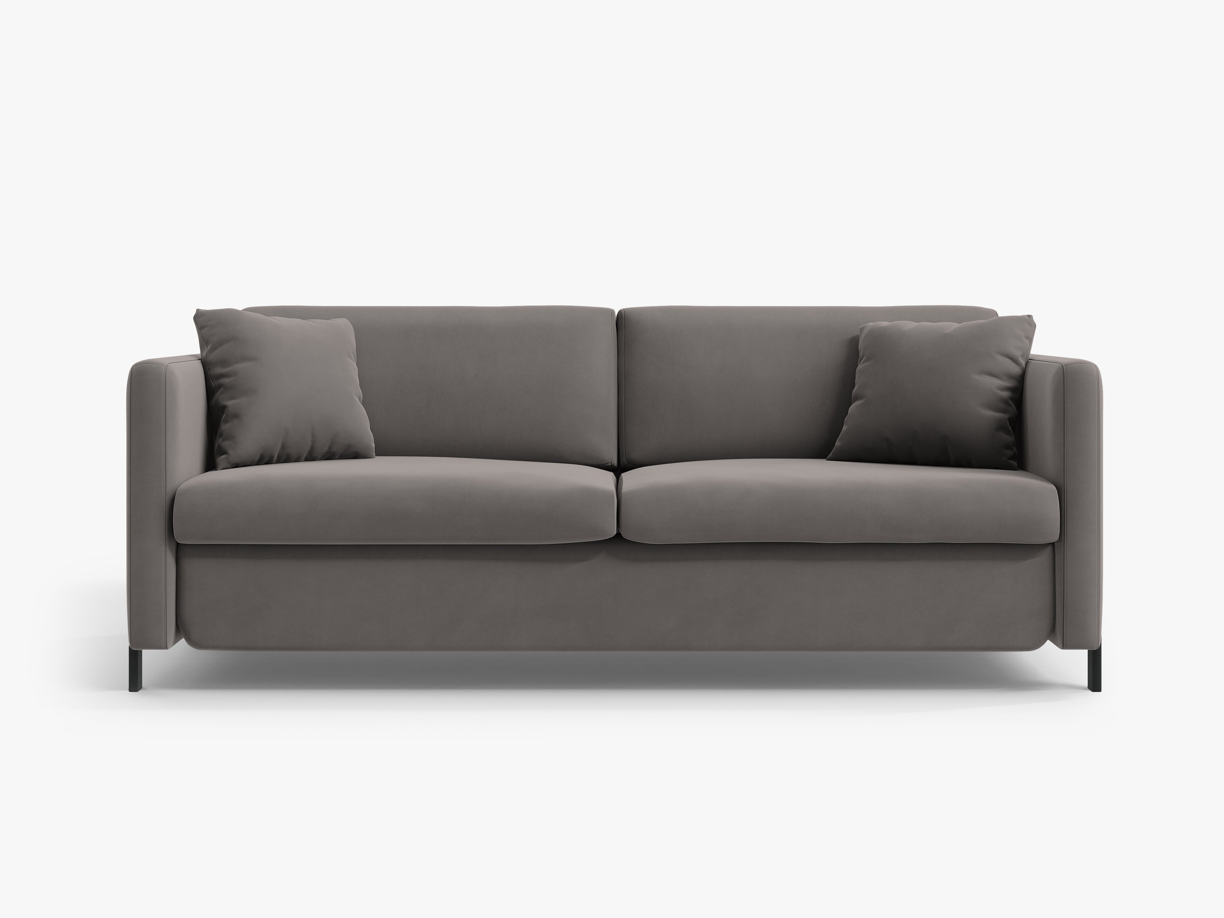 Velvet 2-seater sofa with sleeping function GLORIA gray