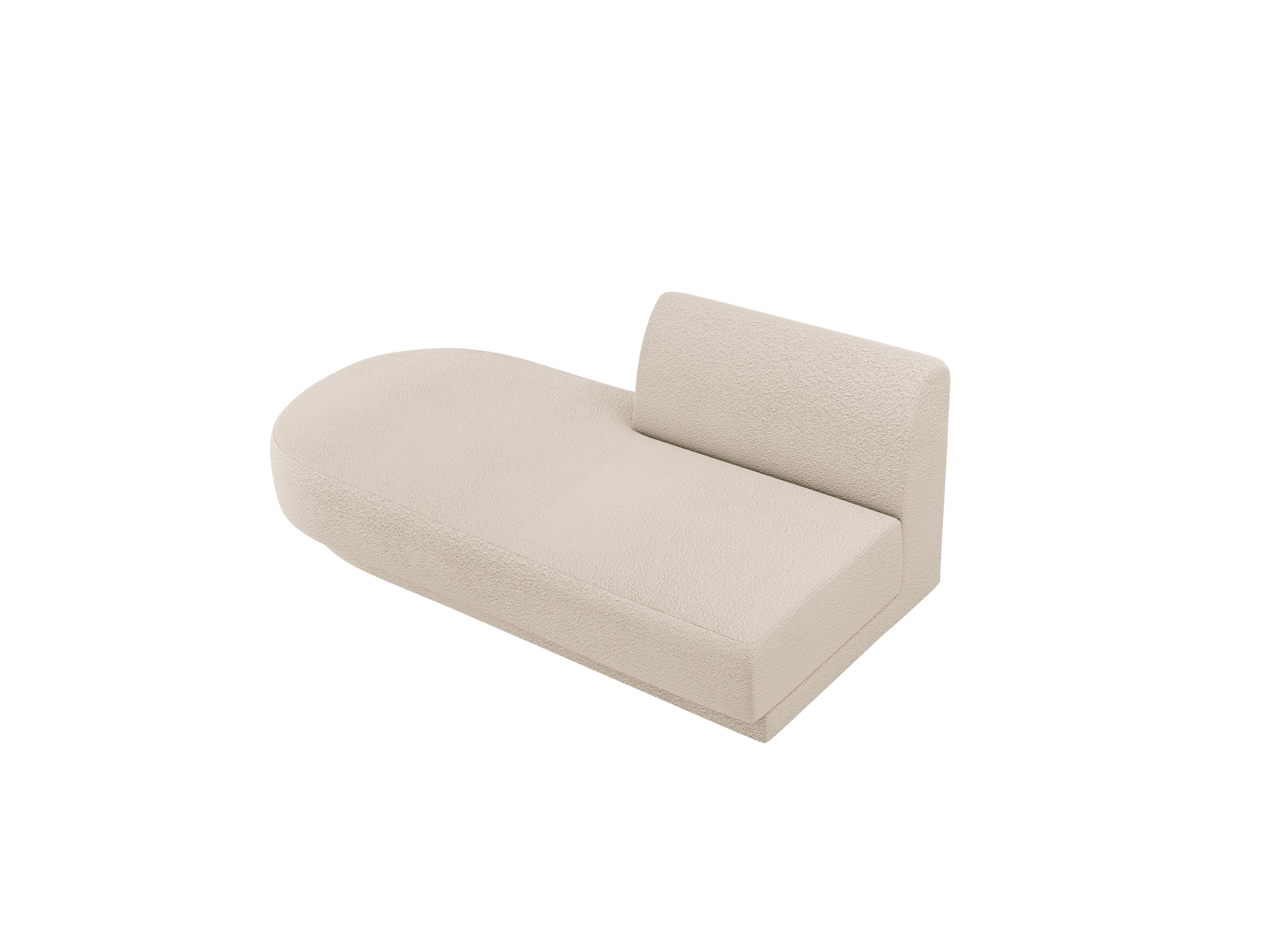 Beige boucle 2-zits linkszijdige chaise longue MILEY