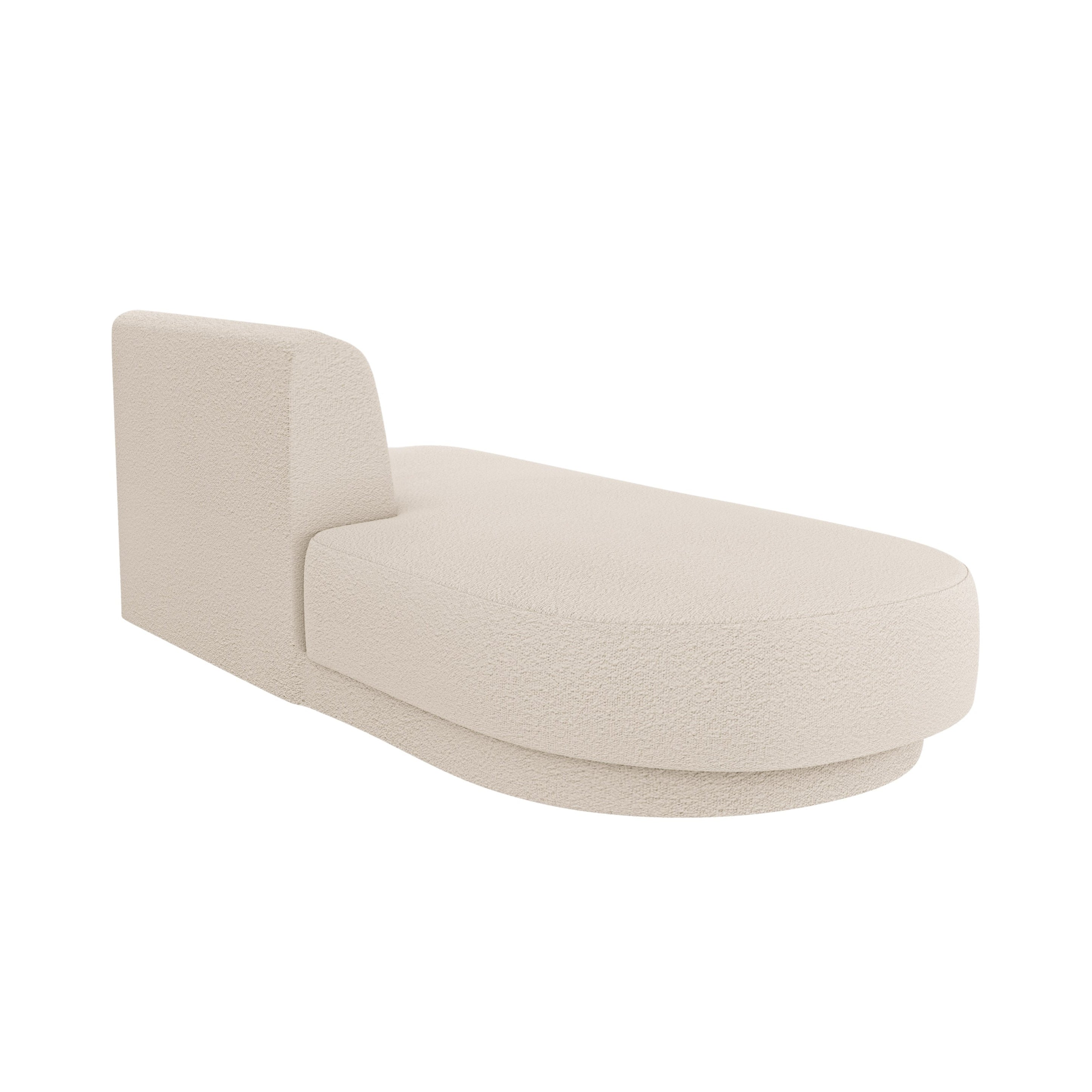 Beige boucle 2-zits linkszijdige chaise longue MILEY