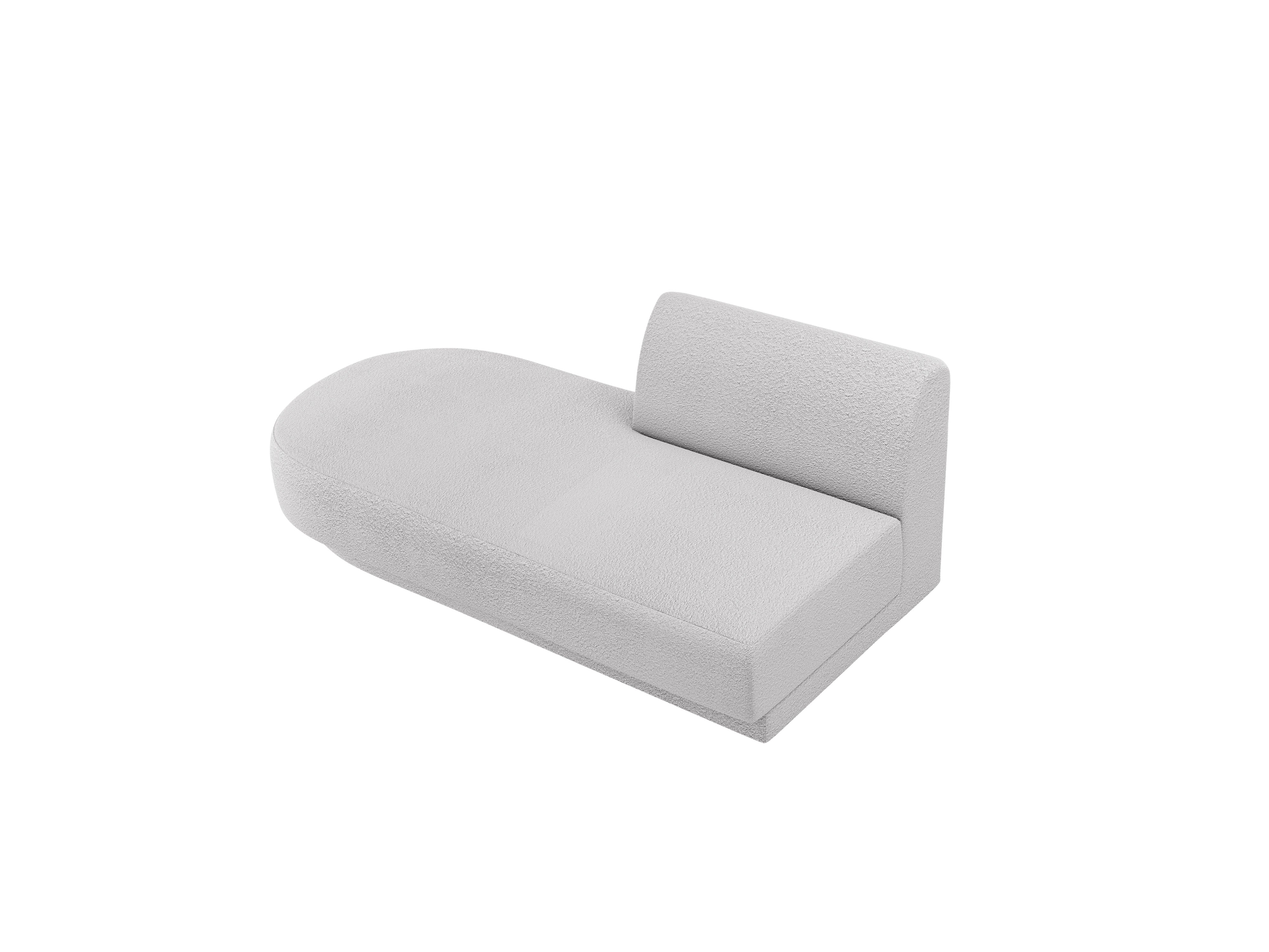 Left-facing 2-seater chaise longue MILEY light gray boucle