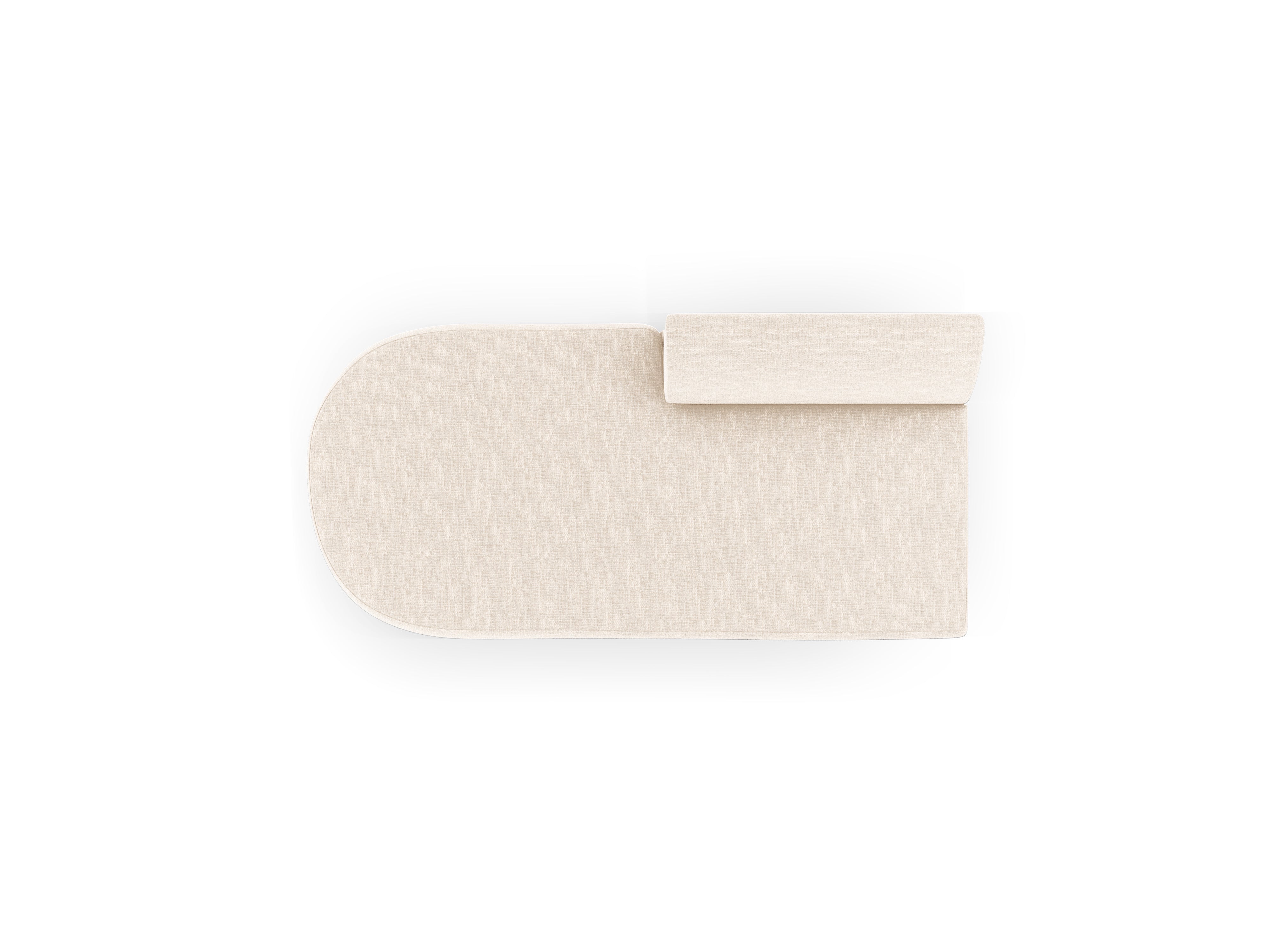 Sofa 2-persoons links MILEY lichtbeige chenille zijdeachtig