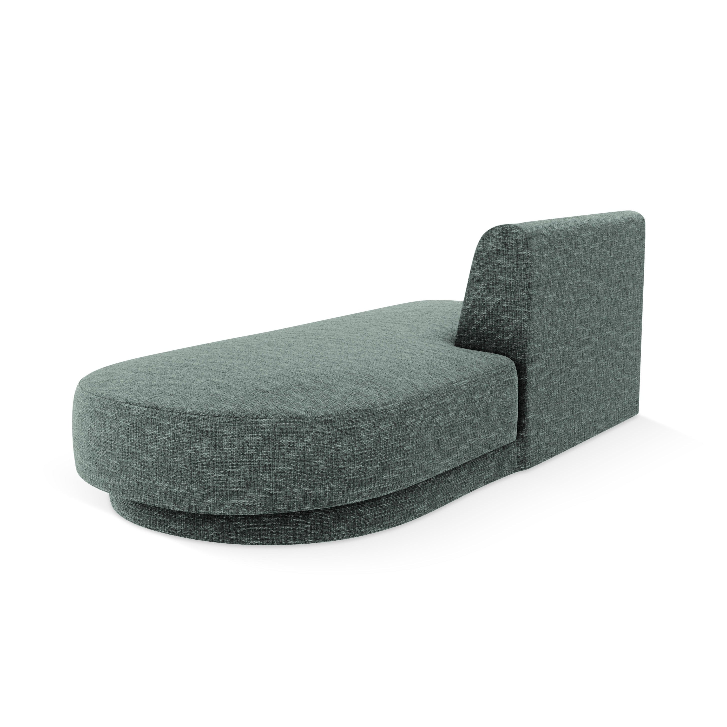 Right-facing 2-seater chaise longue MILEY petrol silky chenille