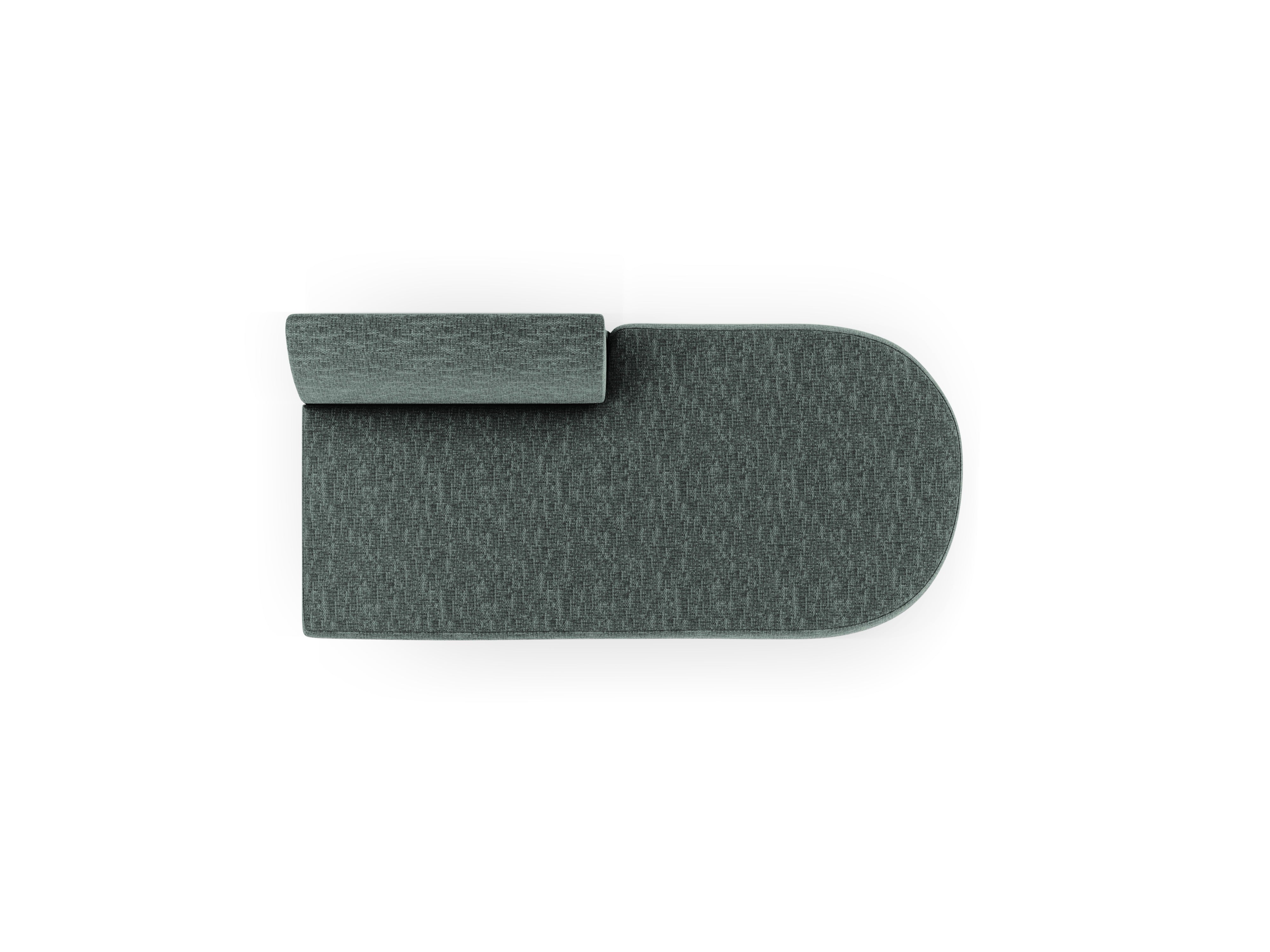 Right-facing 2-seater chaise longue MILEY petrol silky chenille