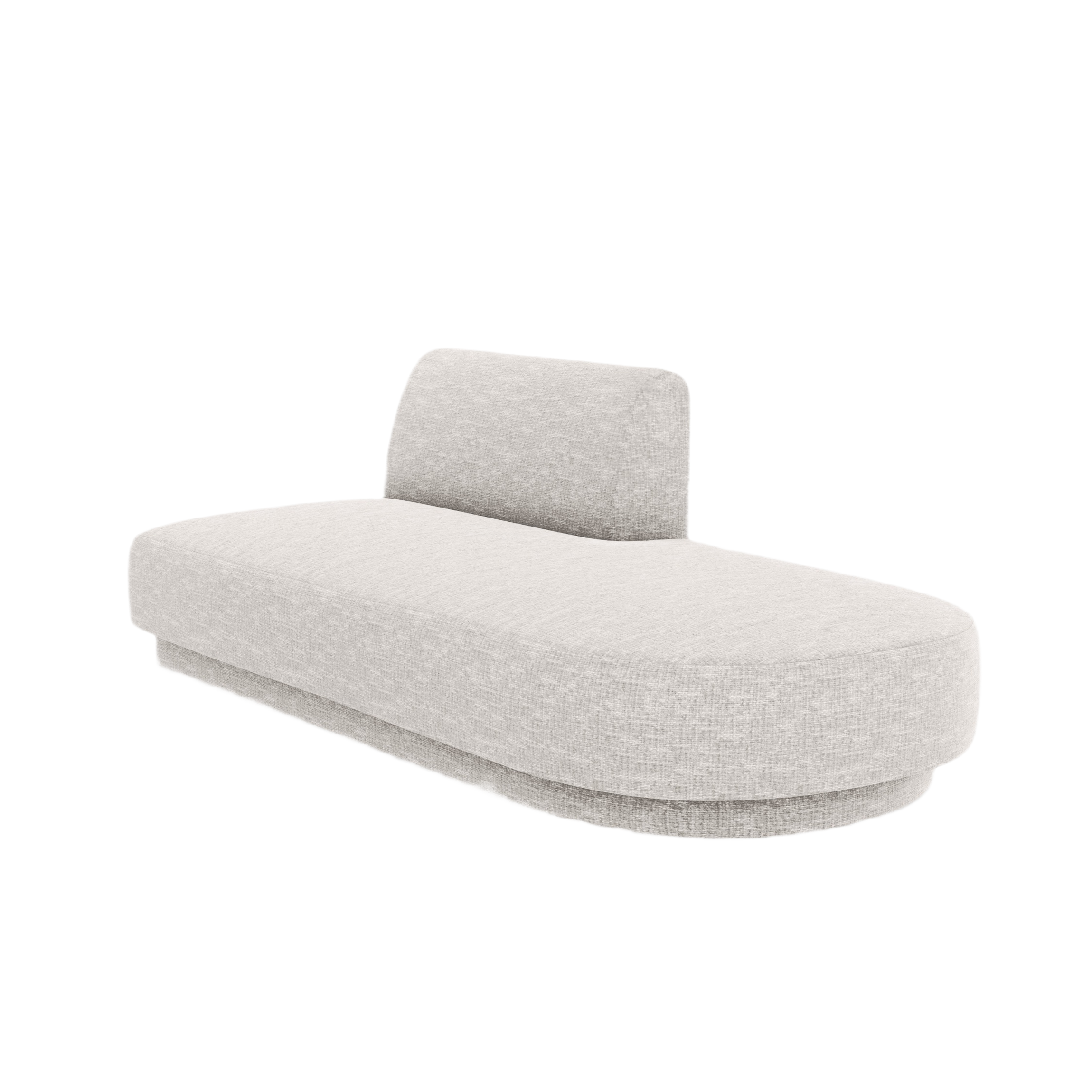 Right-facing 2-seater chaise longue MILEY light gray silky chenille