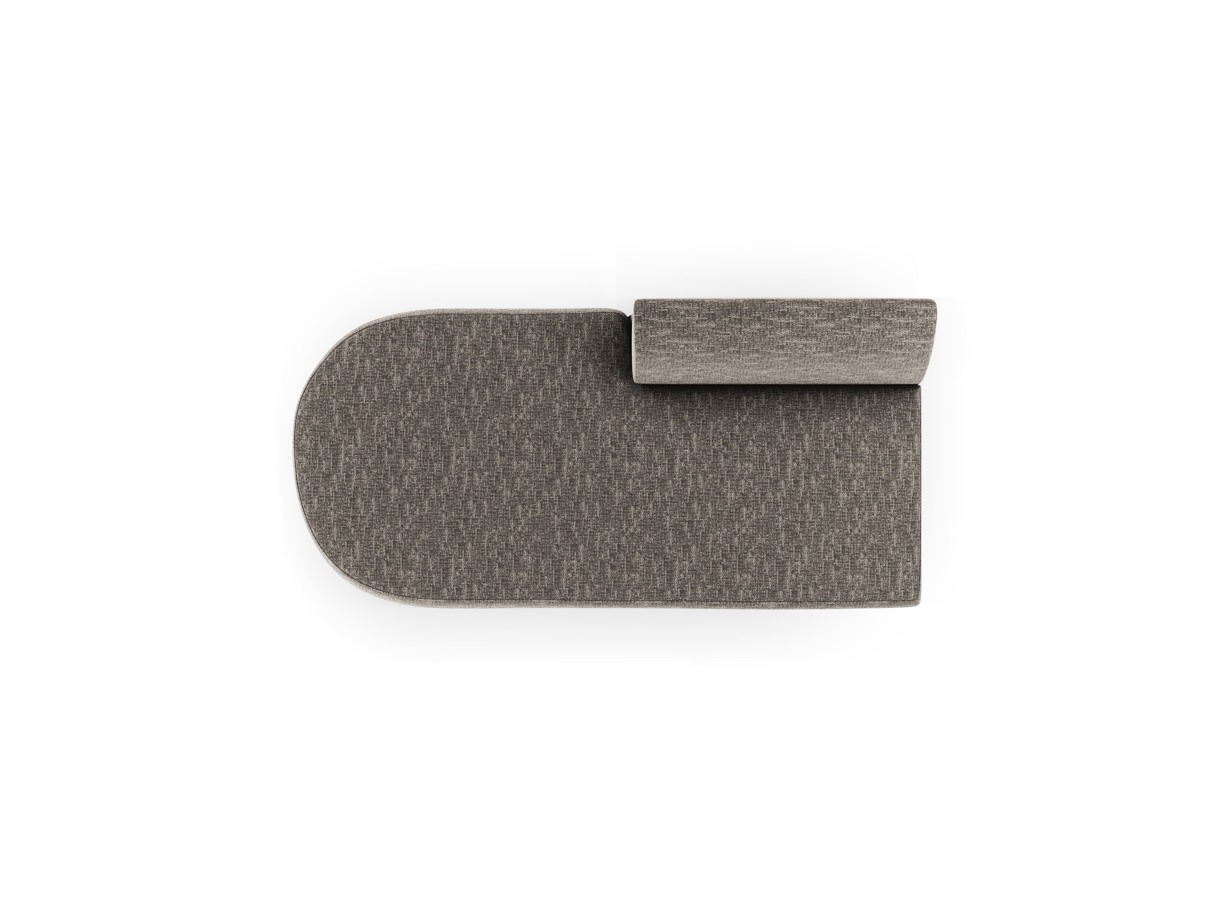 Left-facing 2-seater chaise longue MILEY gray silky chenille