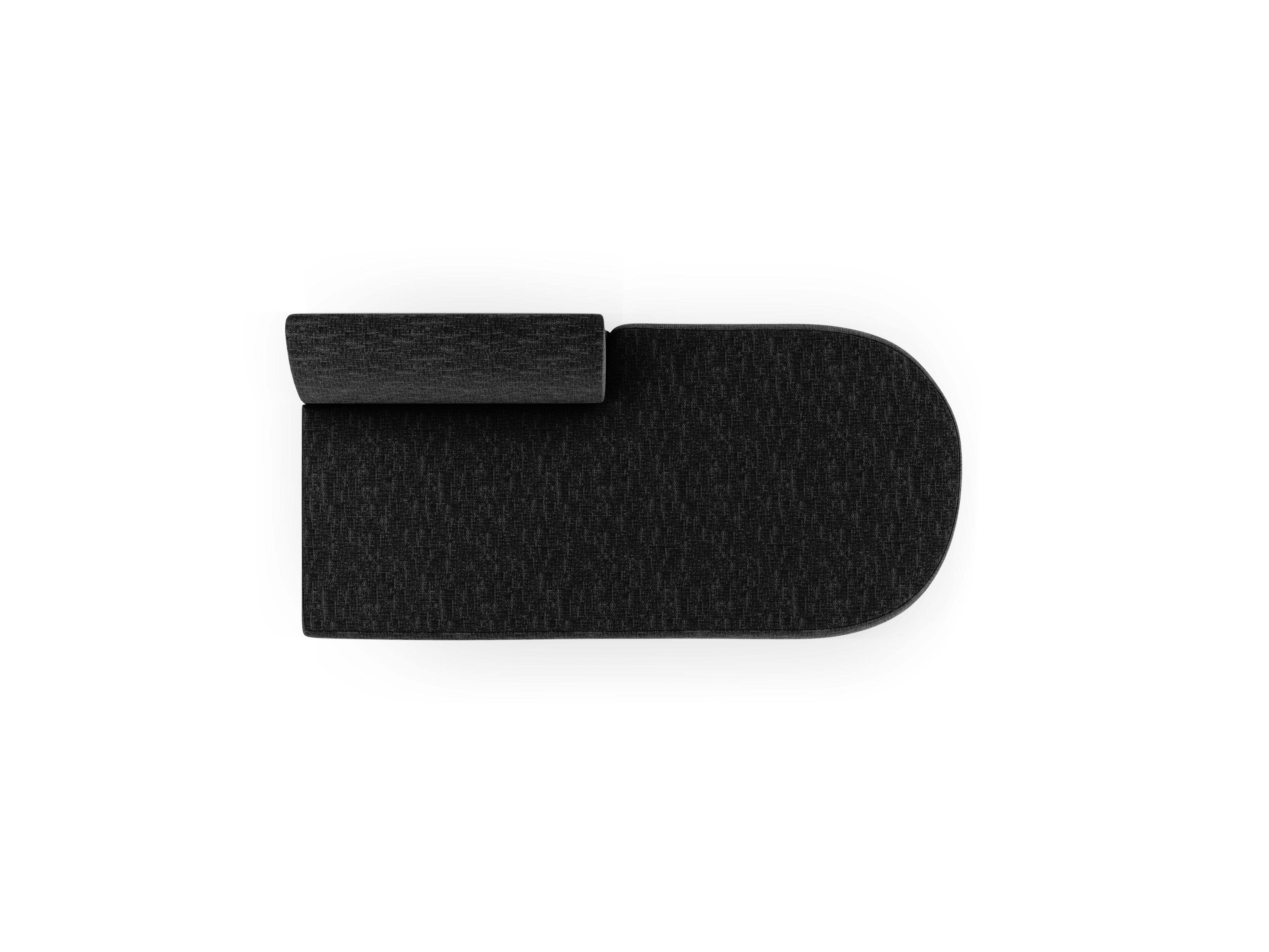 Szezlong 2-persoons rechts MILEY zwart szenil zijdeachtig