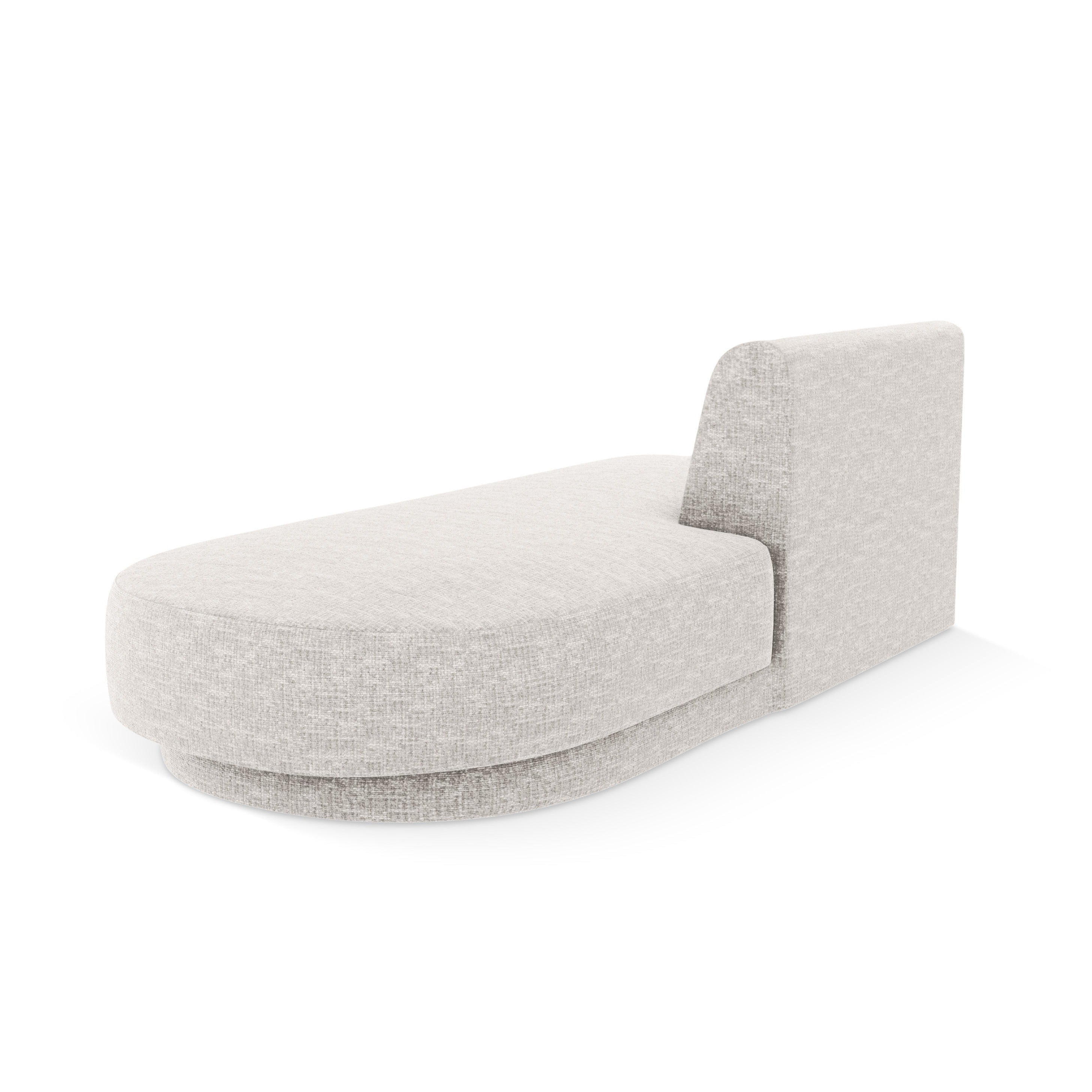 Right-facing 2-seater chaise longue MILEY gray chenille