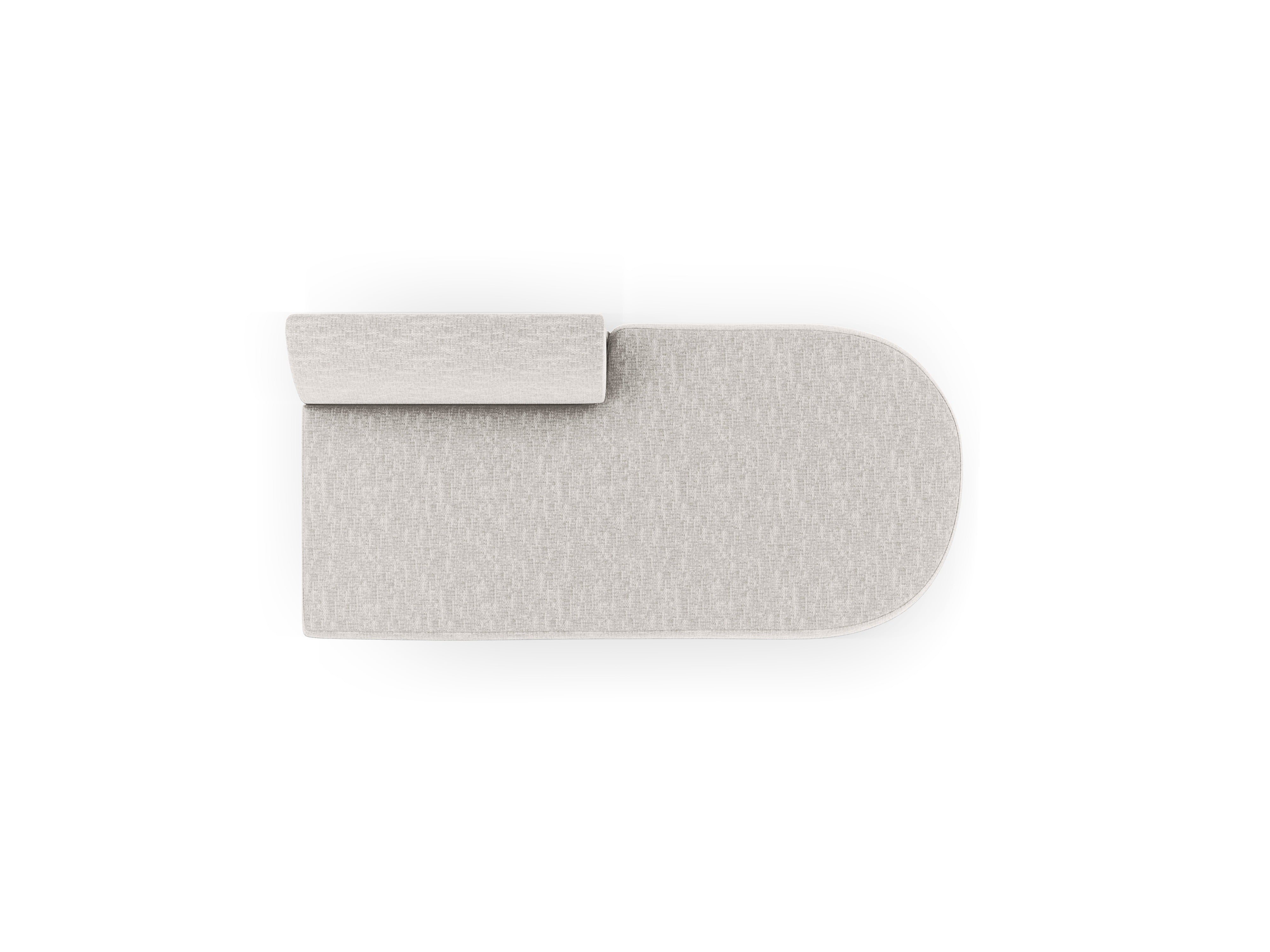 Right-facing 2-seater chaise longue MILEY gray chenille