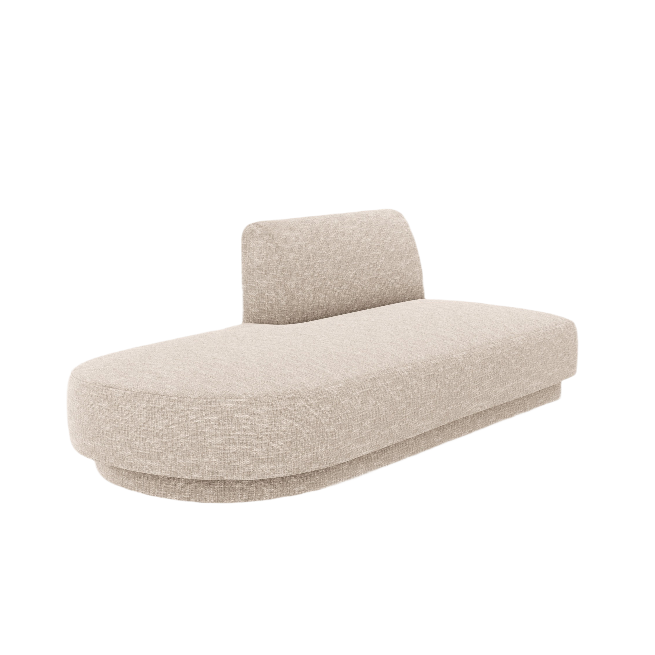 Left-facing 2-seater chaise longue MILEY beige chenille