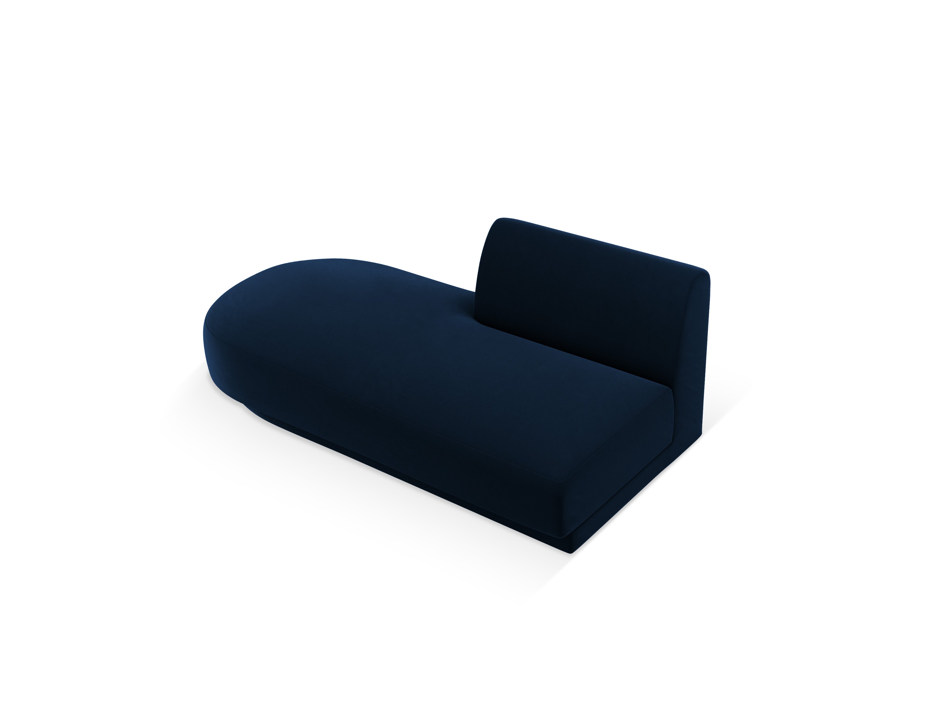 2-seater velvet left-facing chaise longue MILEY royal blue