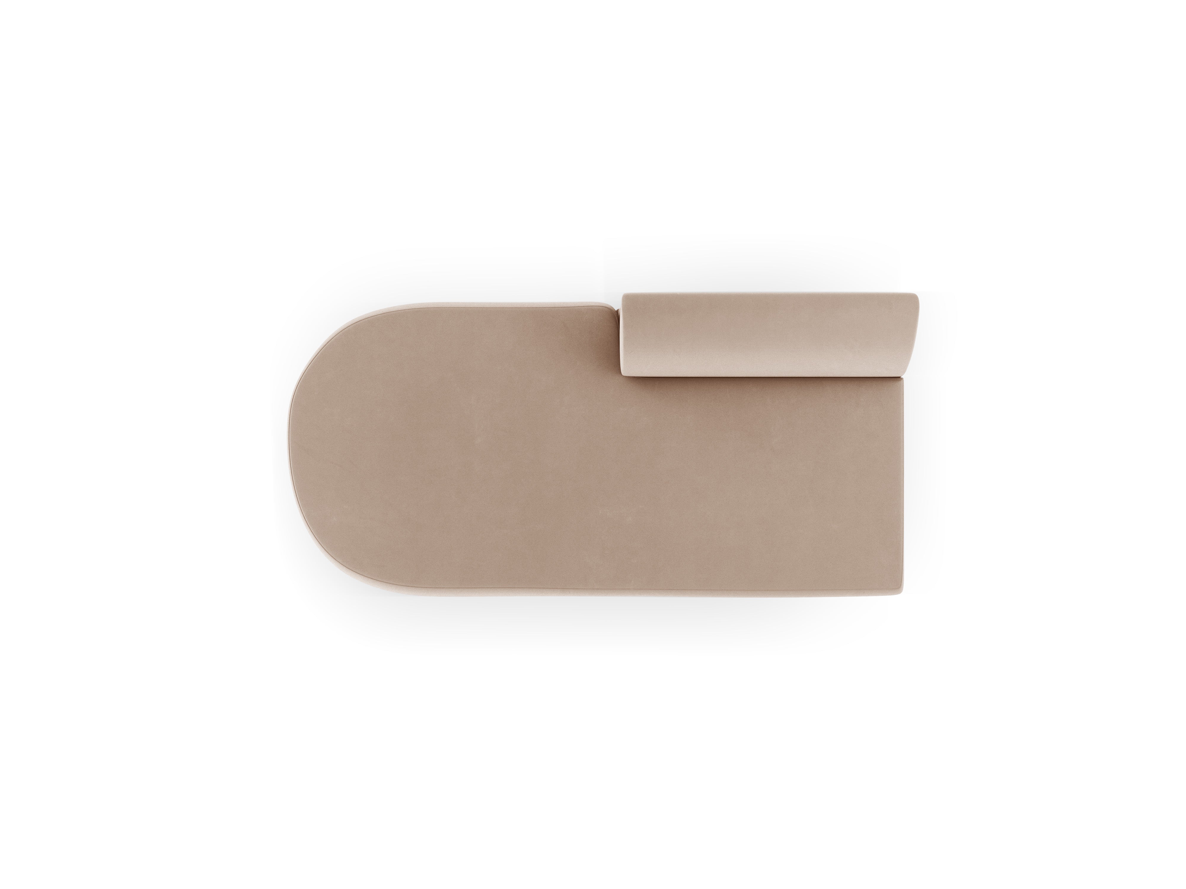 Szezlong 2-persoons fluwelen links MILEY cappuccino