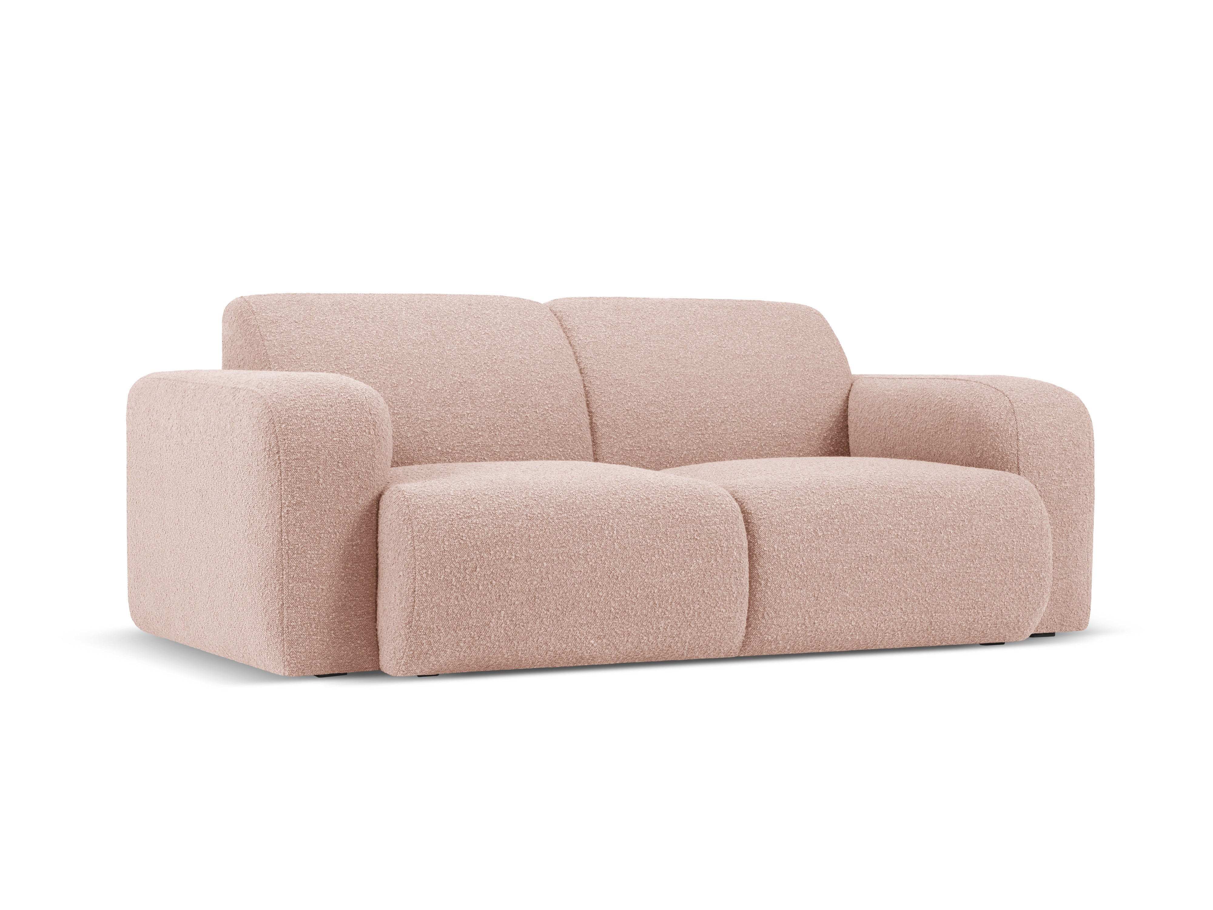 Sofa w tkaninie boucle 2-osobowa MOLINO pudrowy róż Micadoni Eye on Design