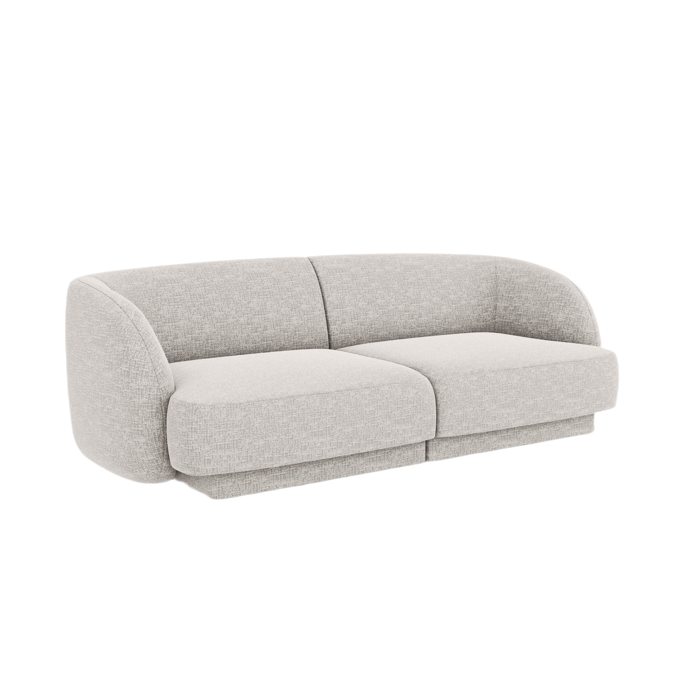 2-seater Sofa MILEY light gray chenille silky