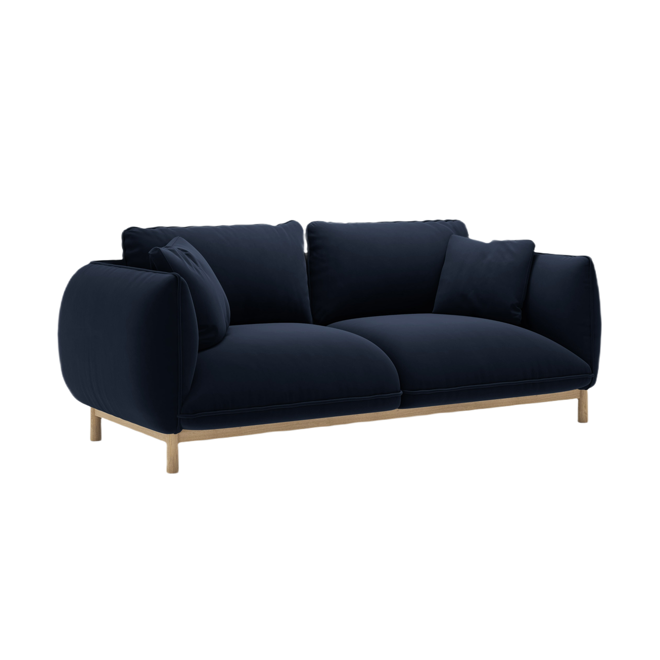 Sofa van fluweel voor 2 personen ADA koninklijk blauw
