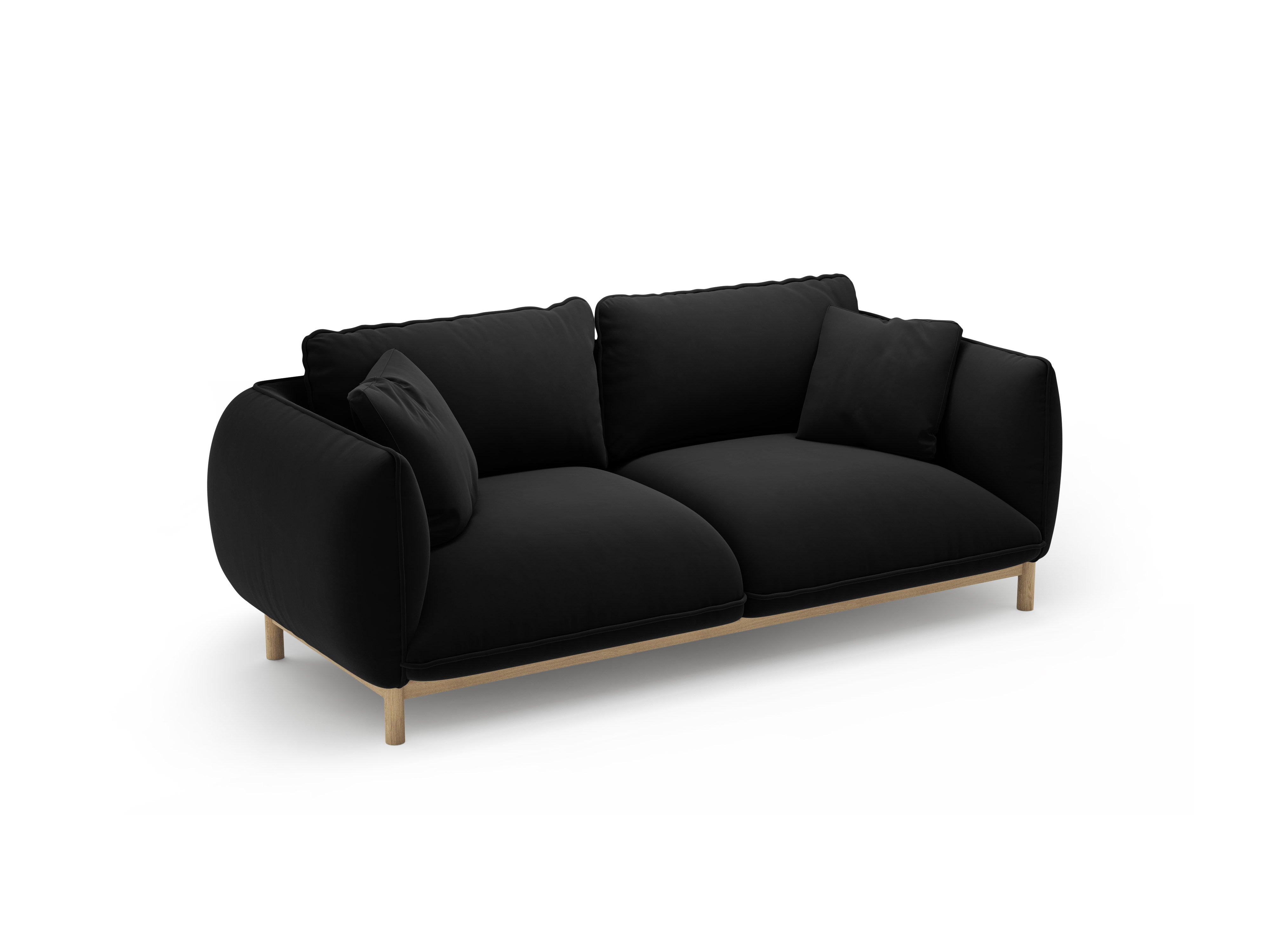 Velvet 2-Seater Sofa ADA Black
