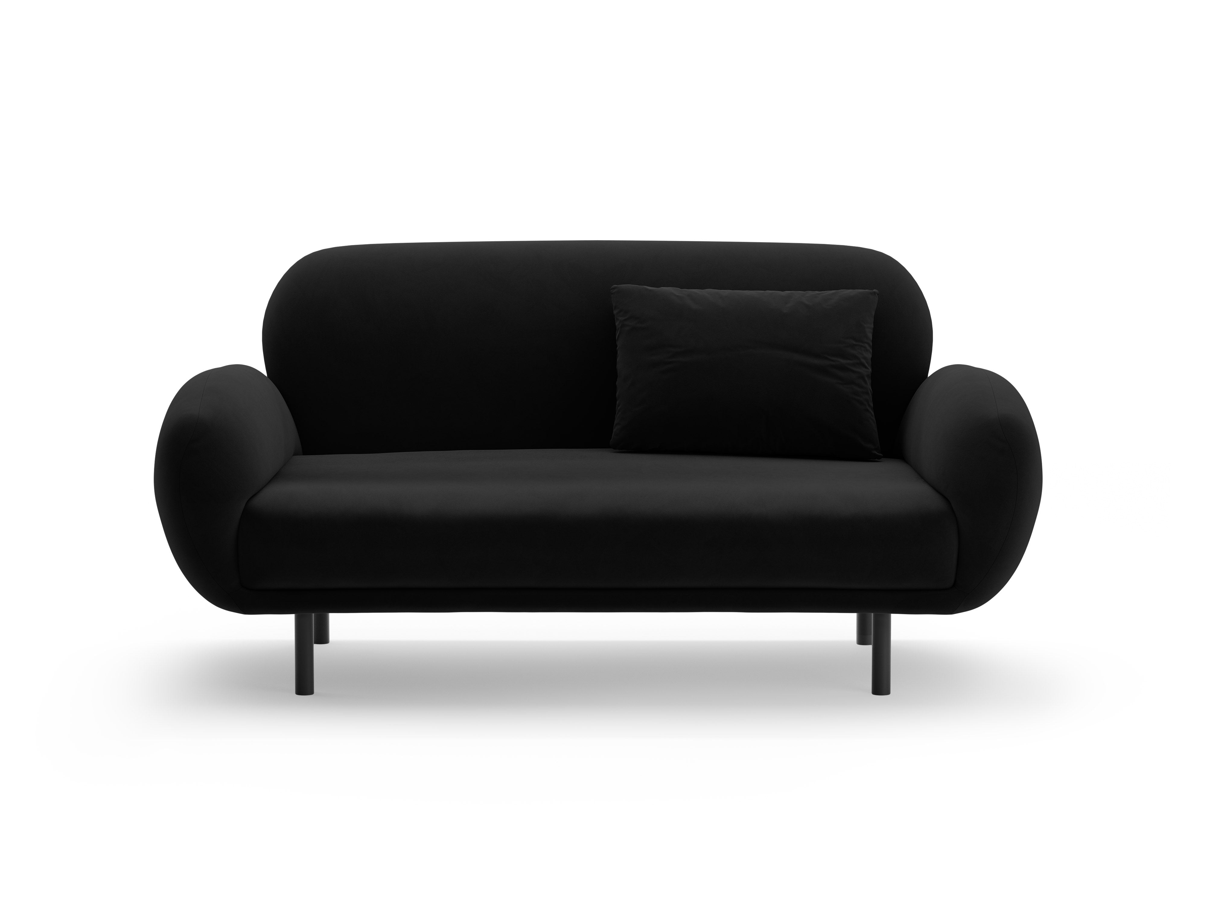 Sofa van fluweel voor 2 personen POPPY zwart