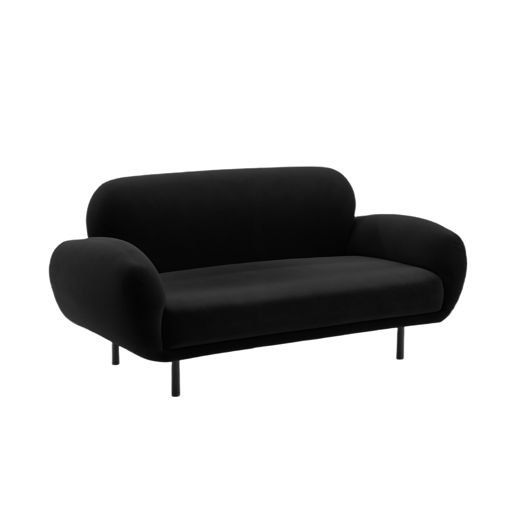 Sofa van fluweel voor 2 personen POPPY zwart