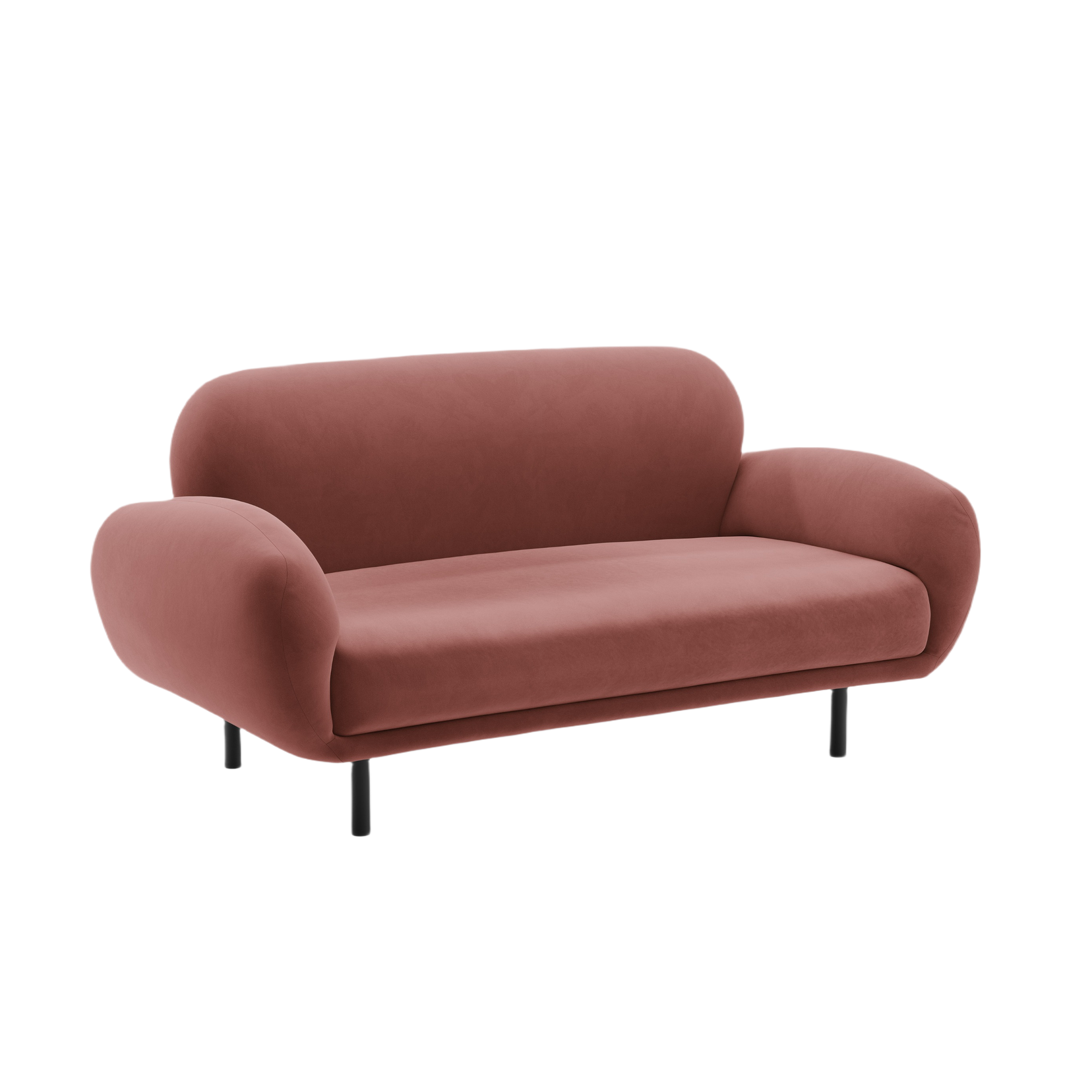 Velvet 2-Seater Sofa POPPY Dirty Pink