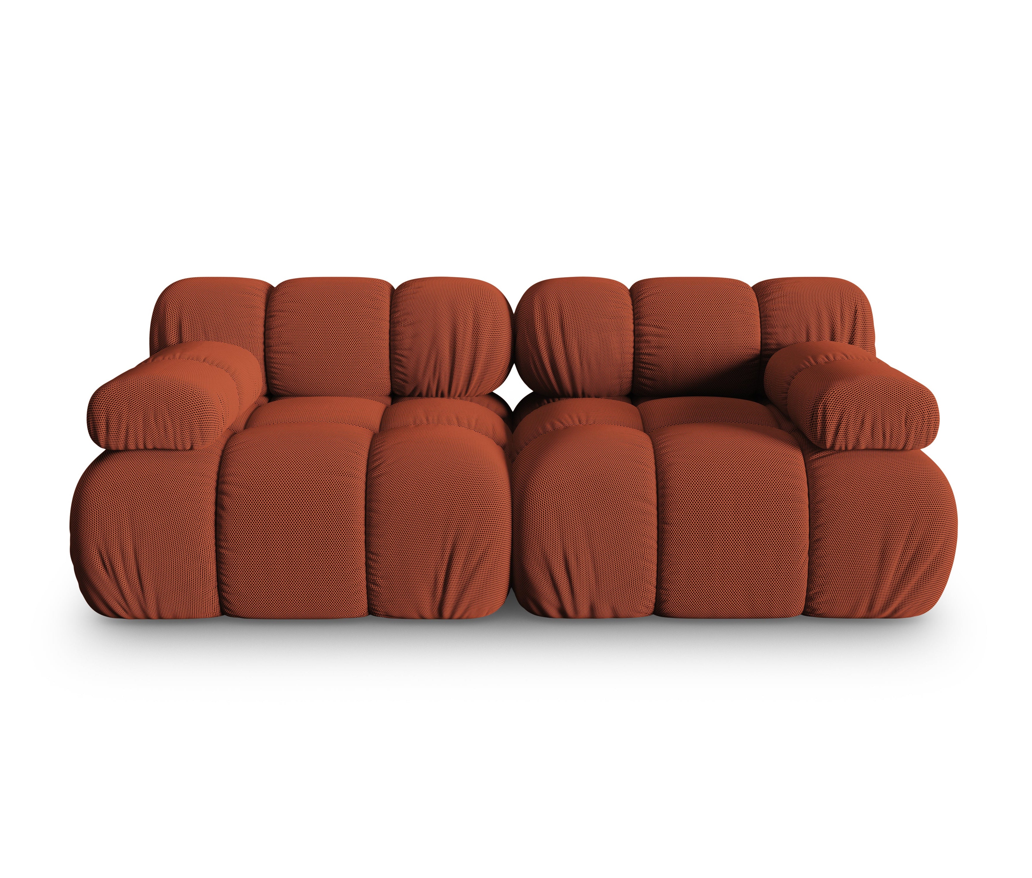 Modulaire 2-zitsbank BELLIS in baksteenkleur 3D-stof