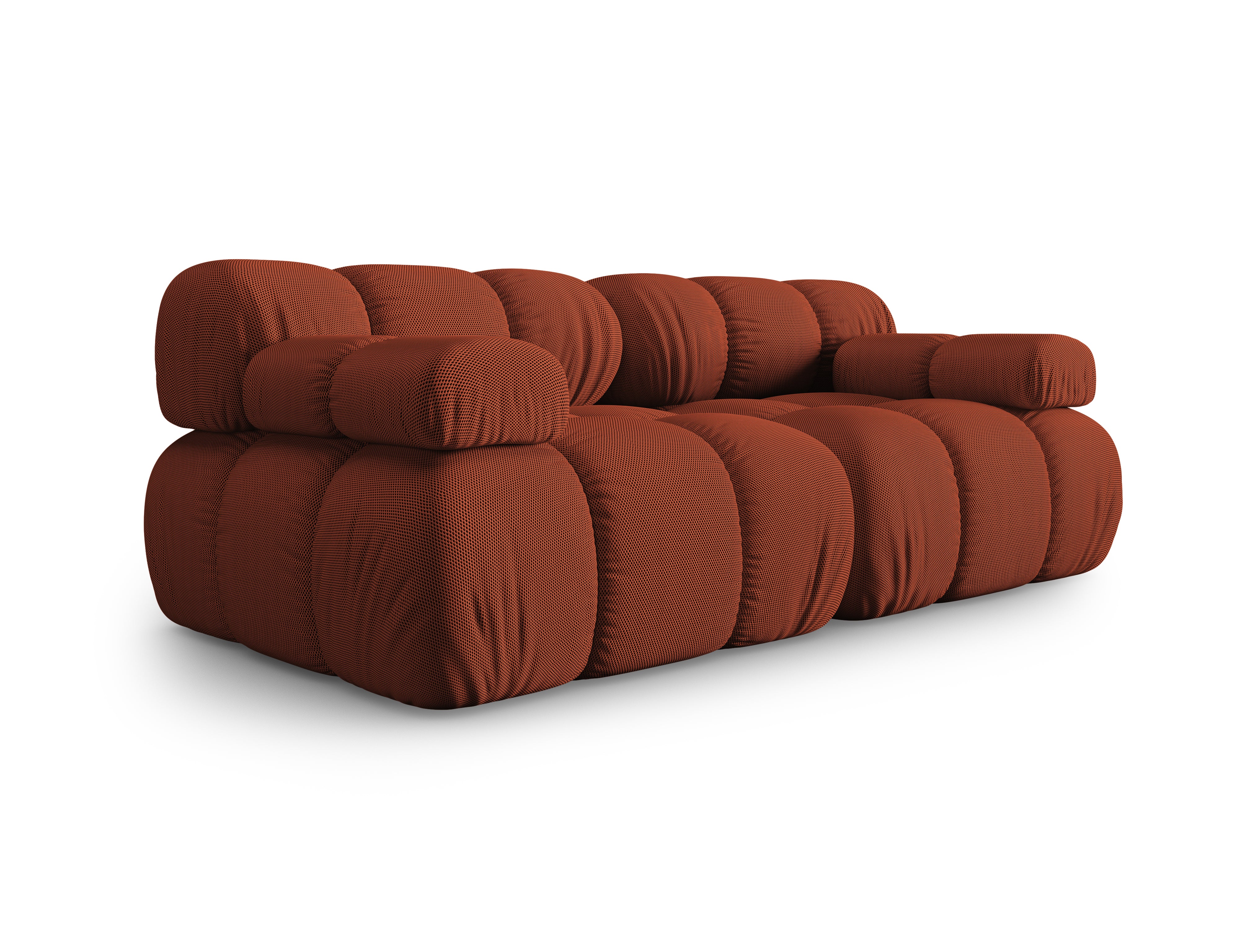 Modulaire 2-zitsbank BELLIS in baksteenkleur 3D-stof