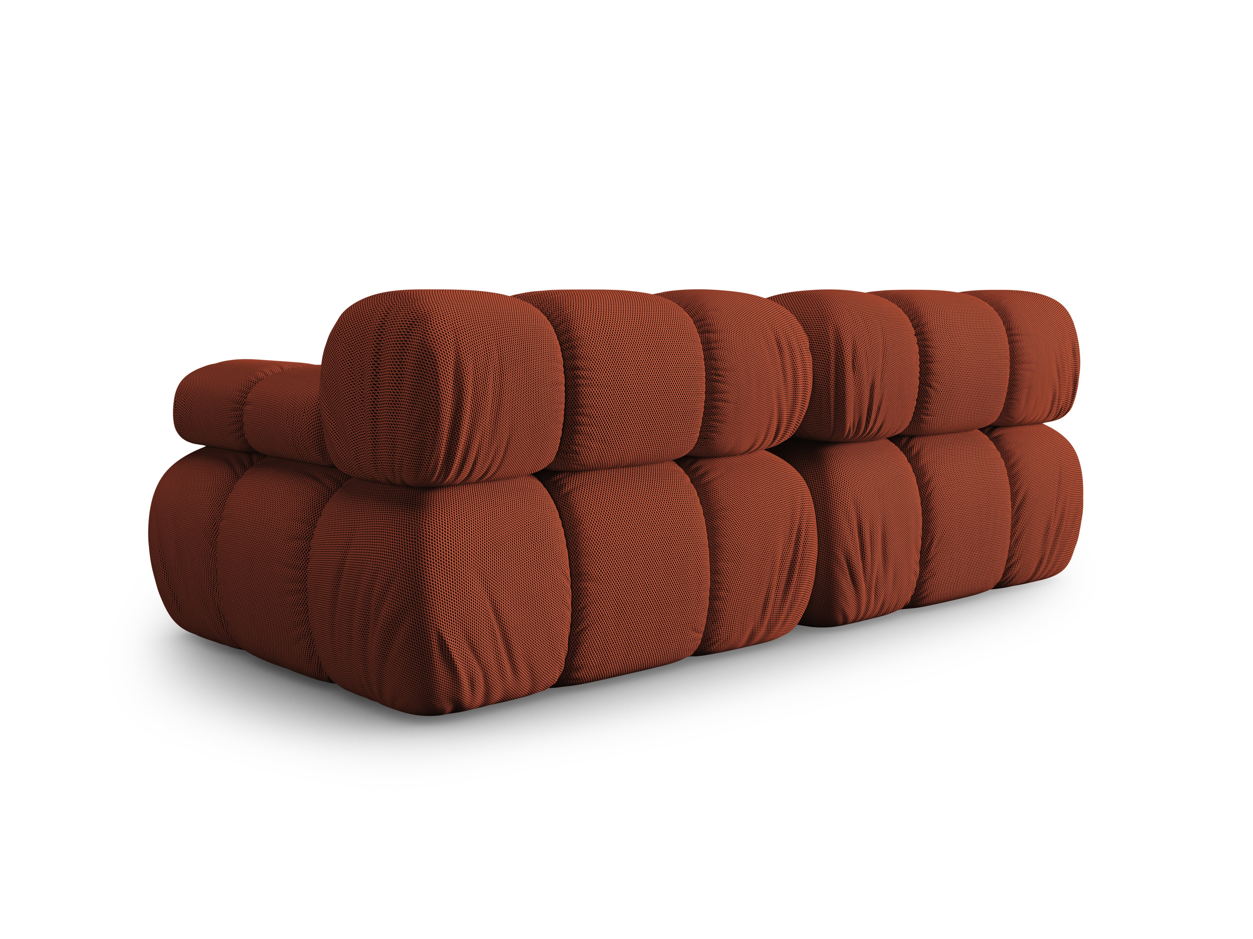 Modulaire 2-zitsbank BELLIS in baksteenkleur 3D-stof