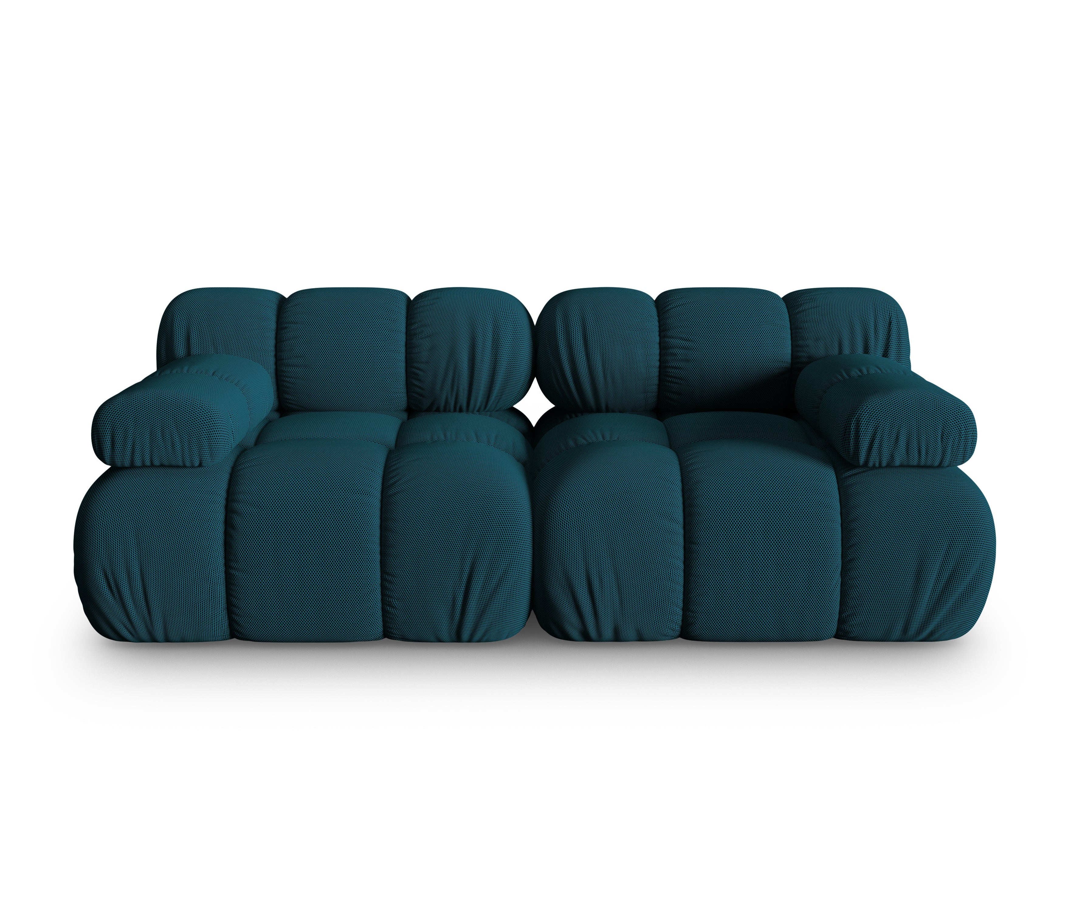 Modulaire 2-zitsbank BELLIS in zeegroene 3D-stof