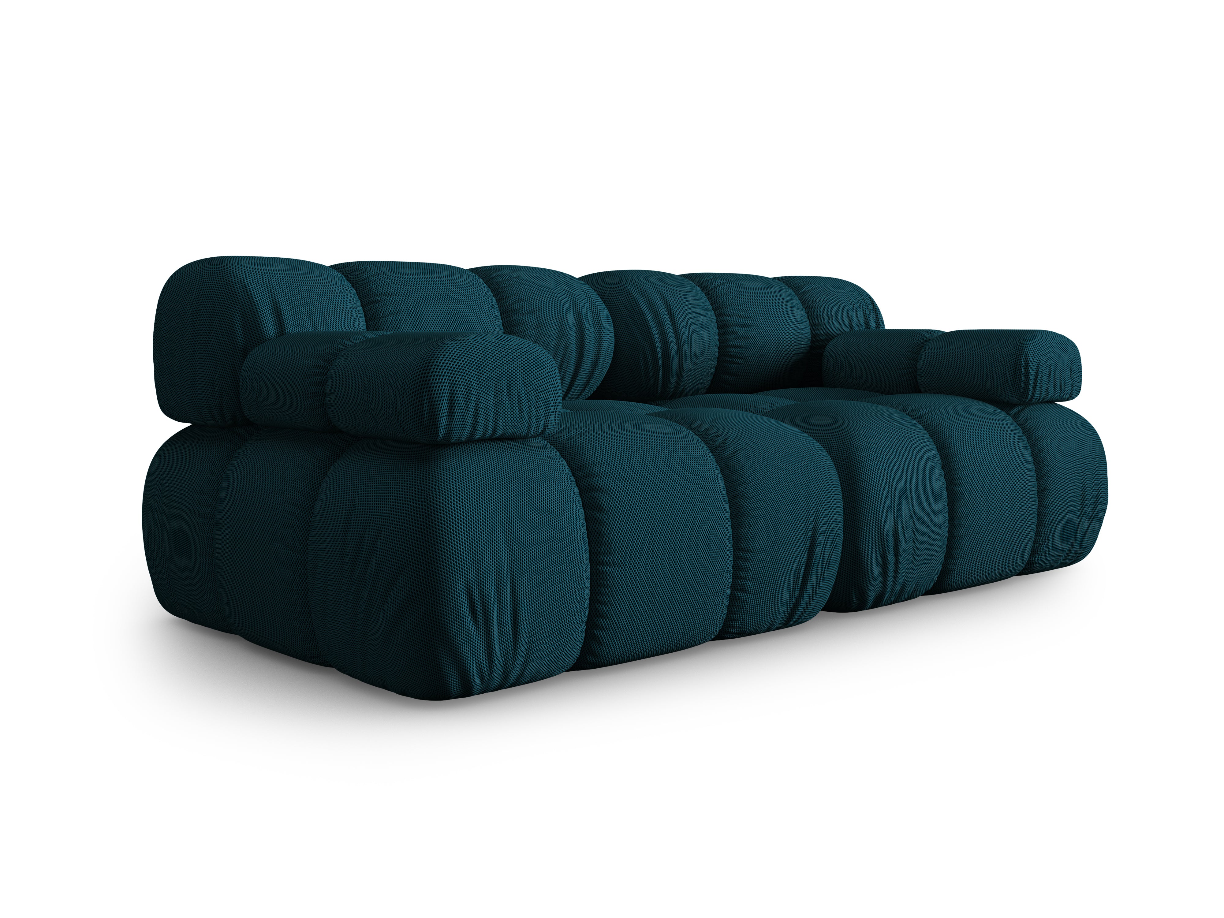 Modulaire 2-zitsbank BELLIS in zeegroene 3D-stof