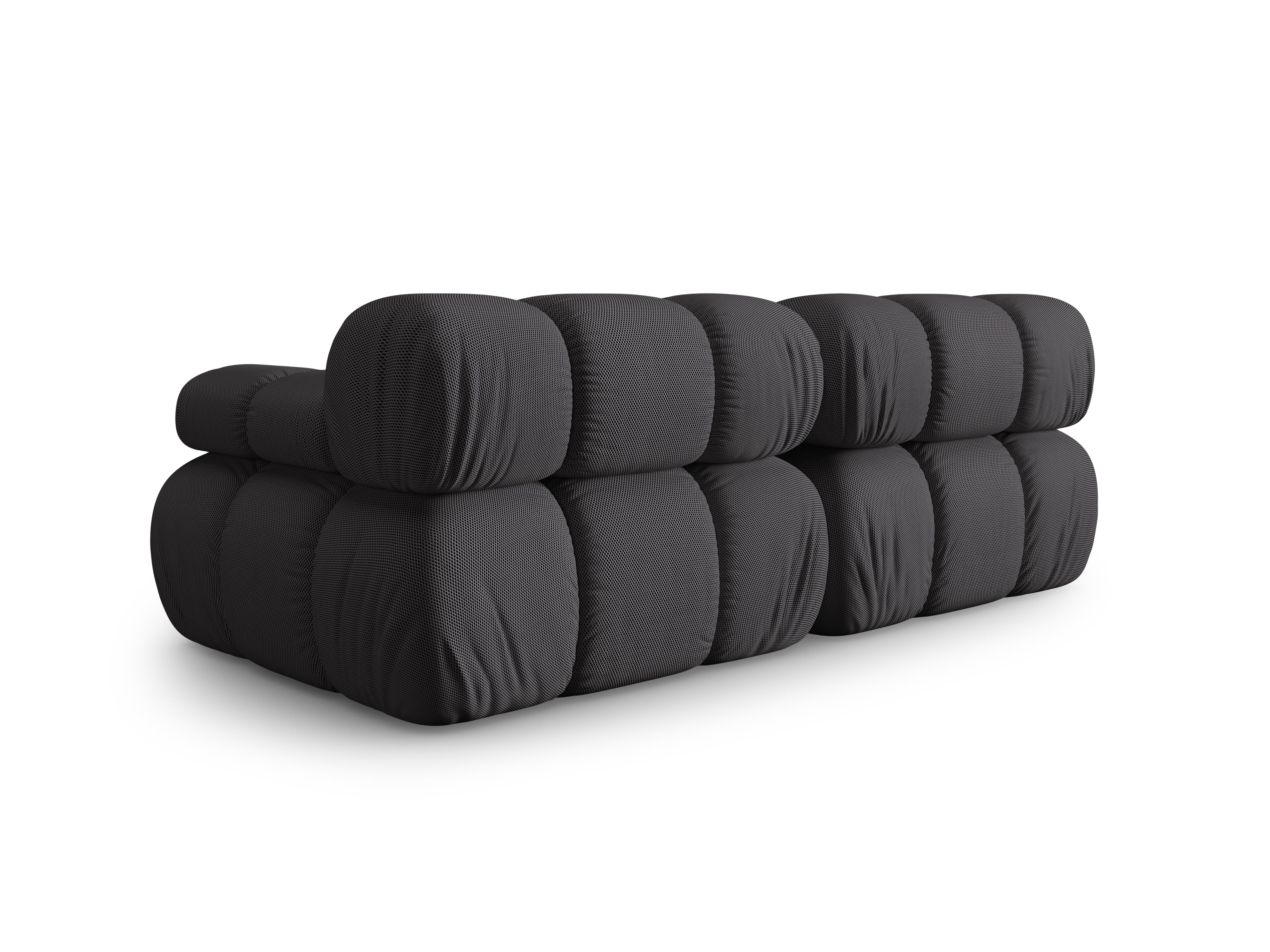 Modulaire 2-zitsbank BELLIS in donkergrijze 3D-stof