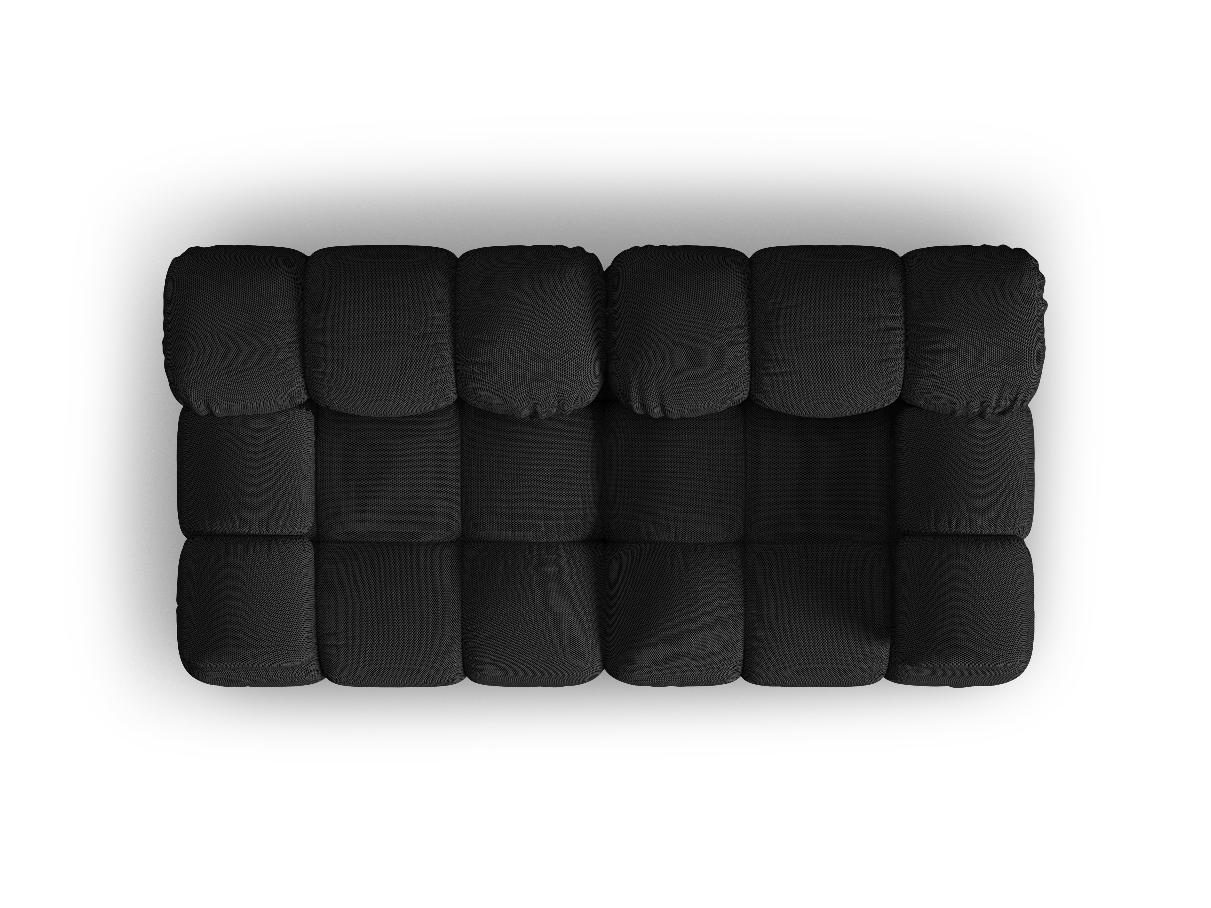 Modulaire 2-zitsbank BELLIS in zwart 3D-stof