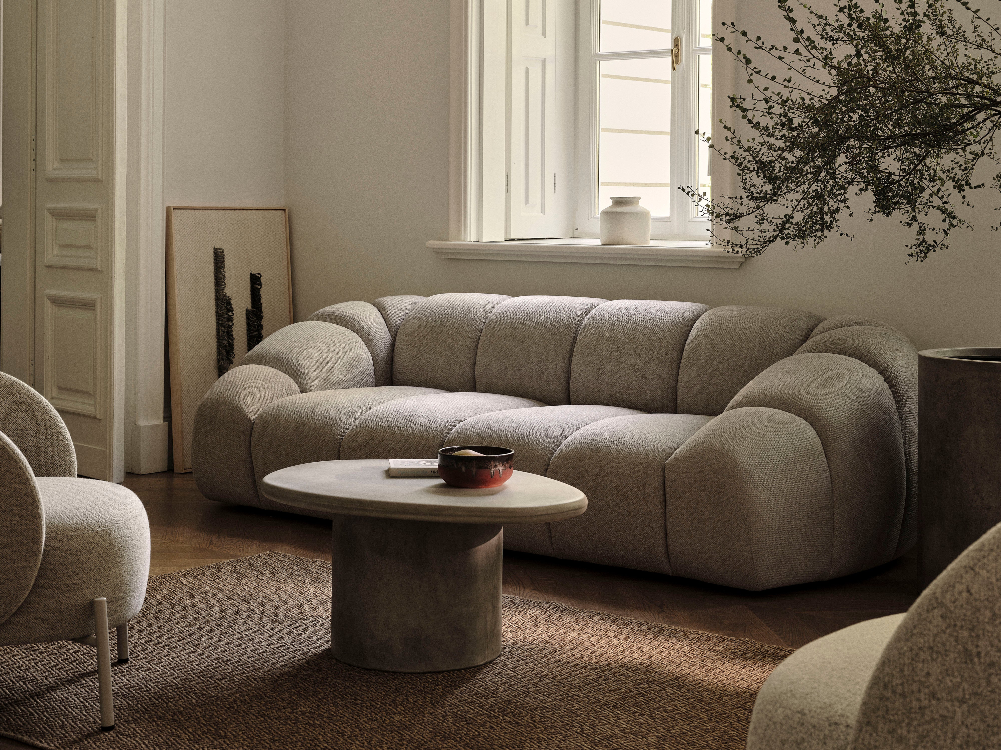 Hoekbank voor 4 personen, links, DIANA, staalgrijs