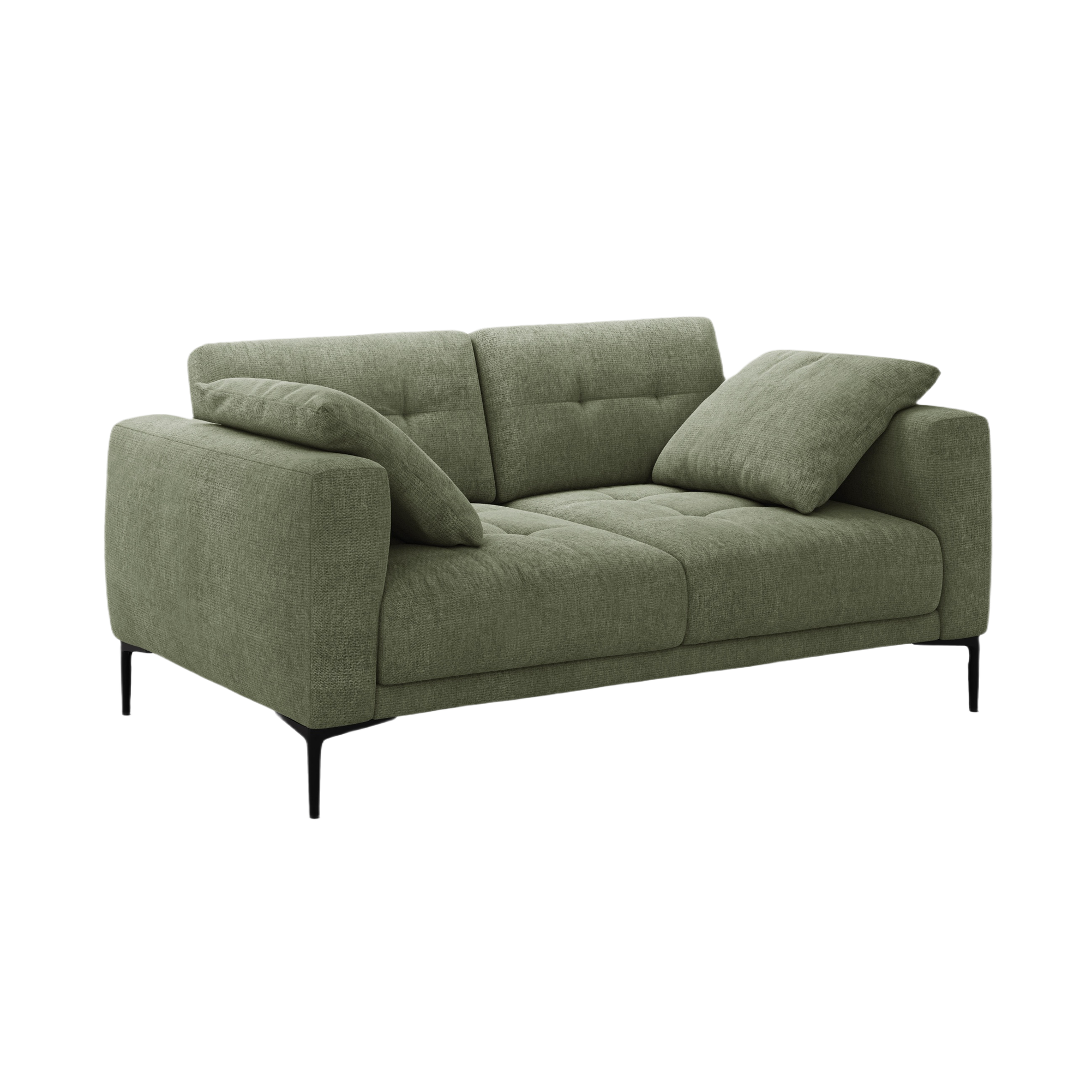 Sofa 2-zits BEMY olijfgroene chenille