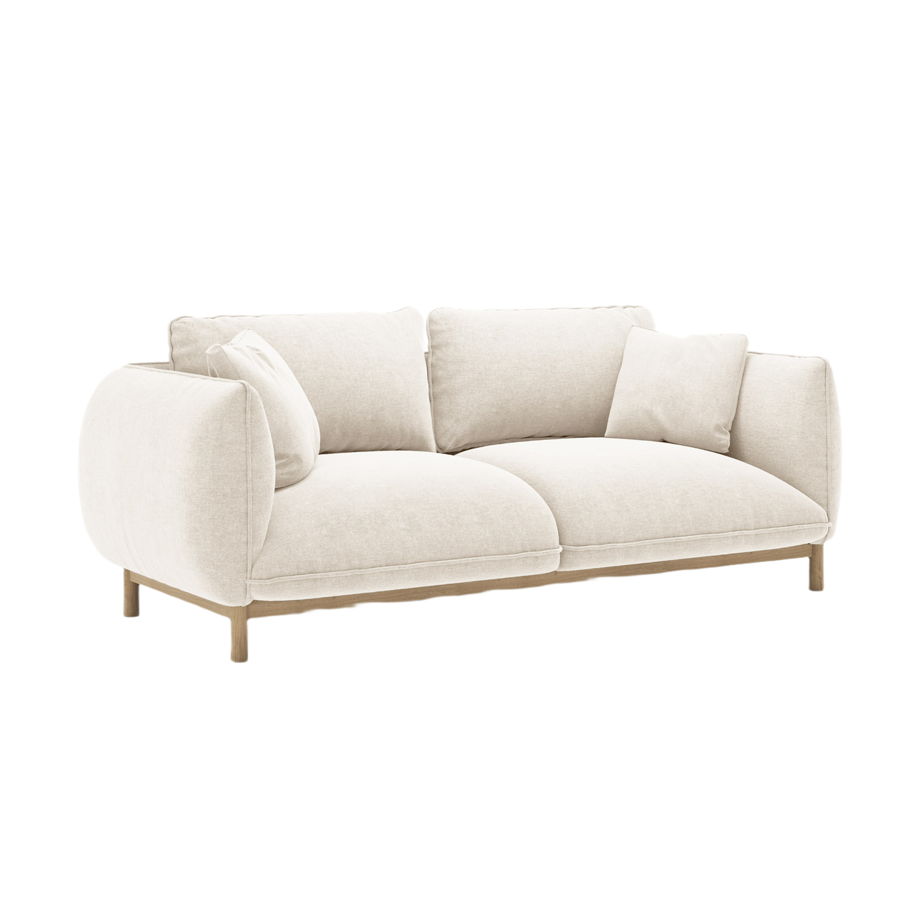 Sofa 2-Sitzer ADA Elfenbein Chenille