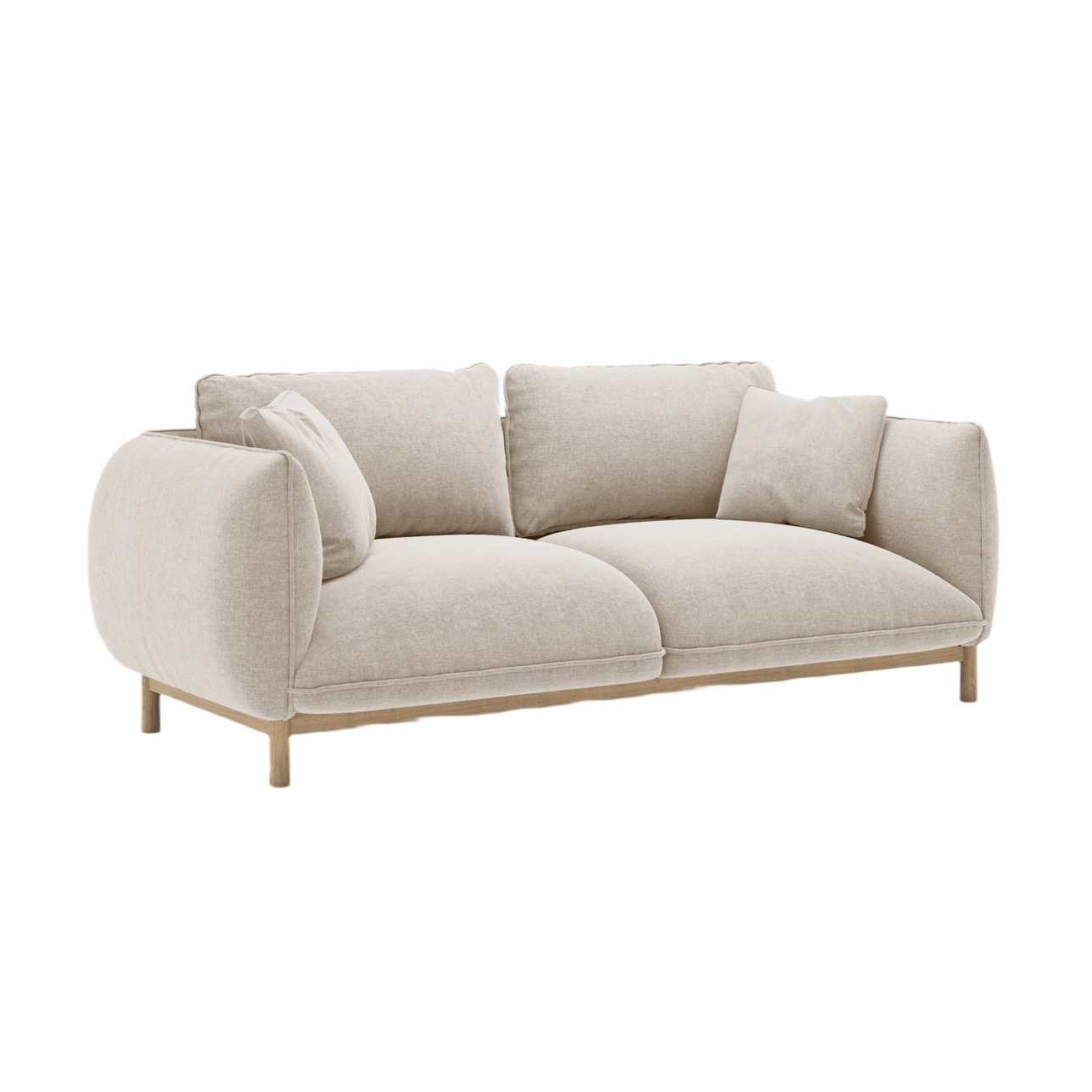 Sofa 2-sitzig ADA hellbeige Chenille