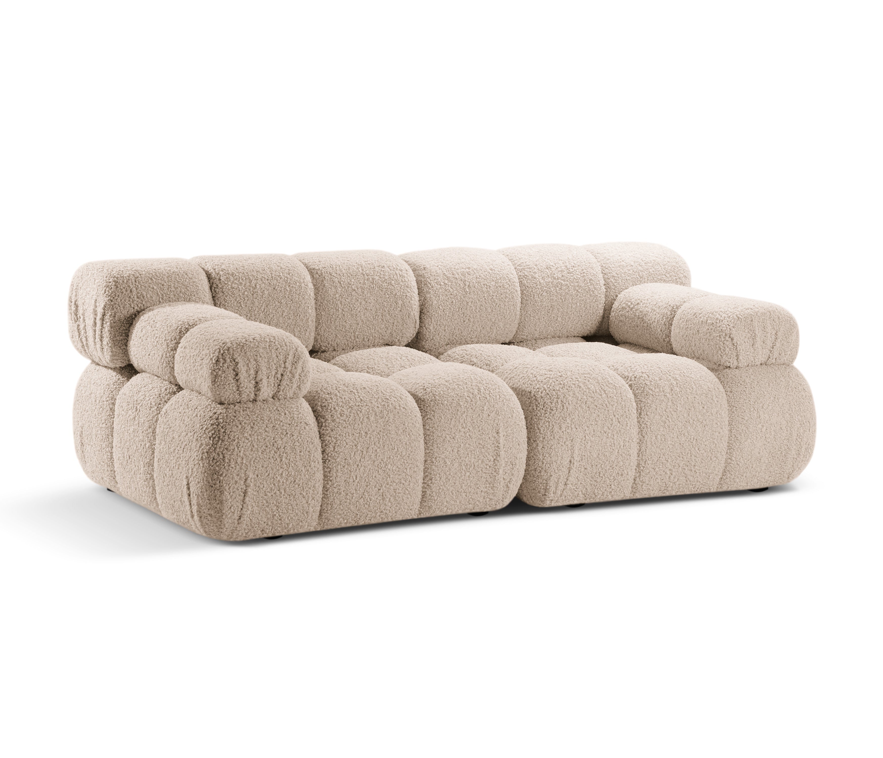 Modulaire 2-zitsbank BELLIS in beige bouclé