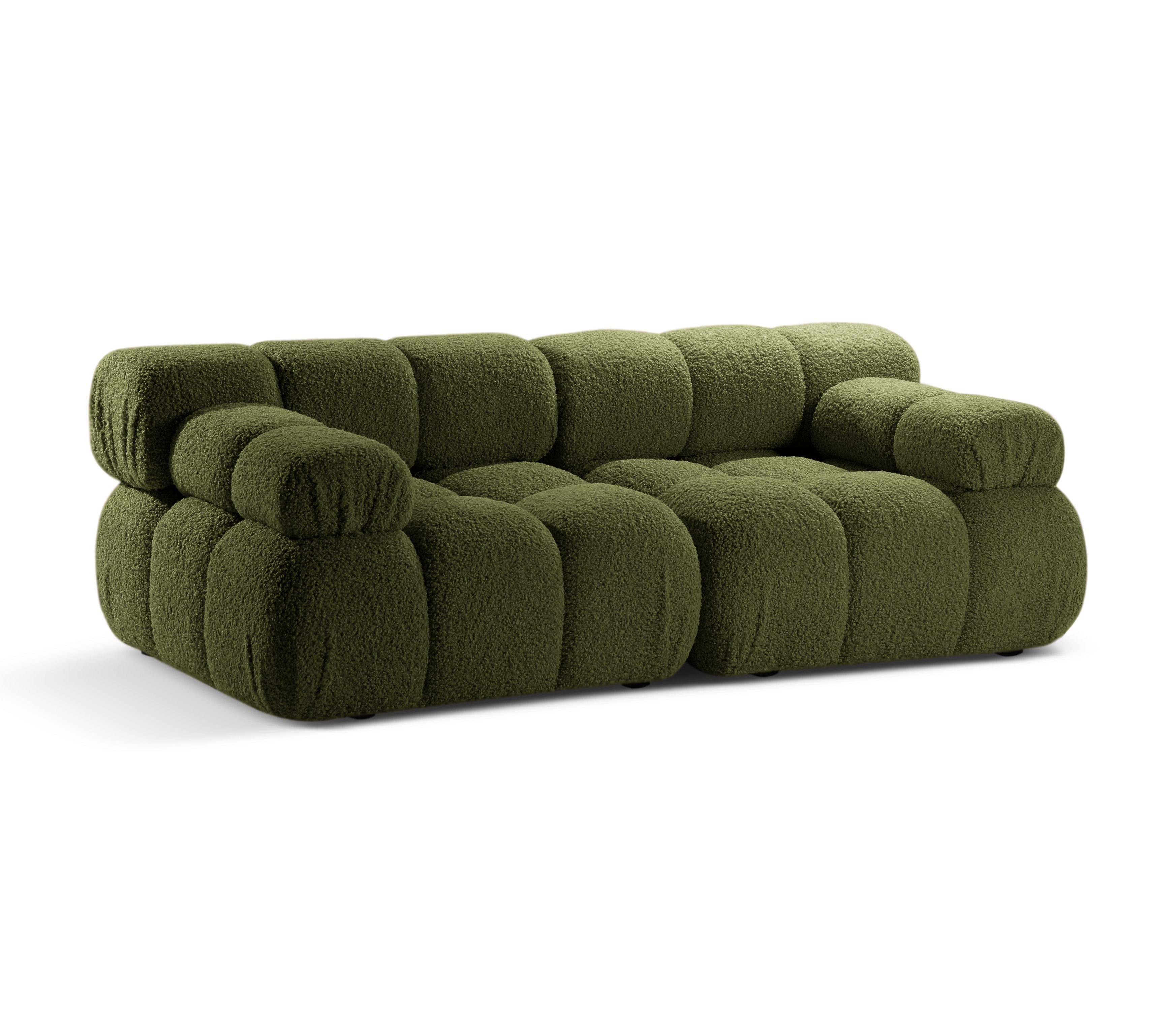 Modulaire 2-zitsbank BELLIS in groene boucle