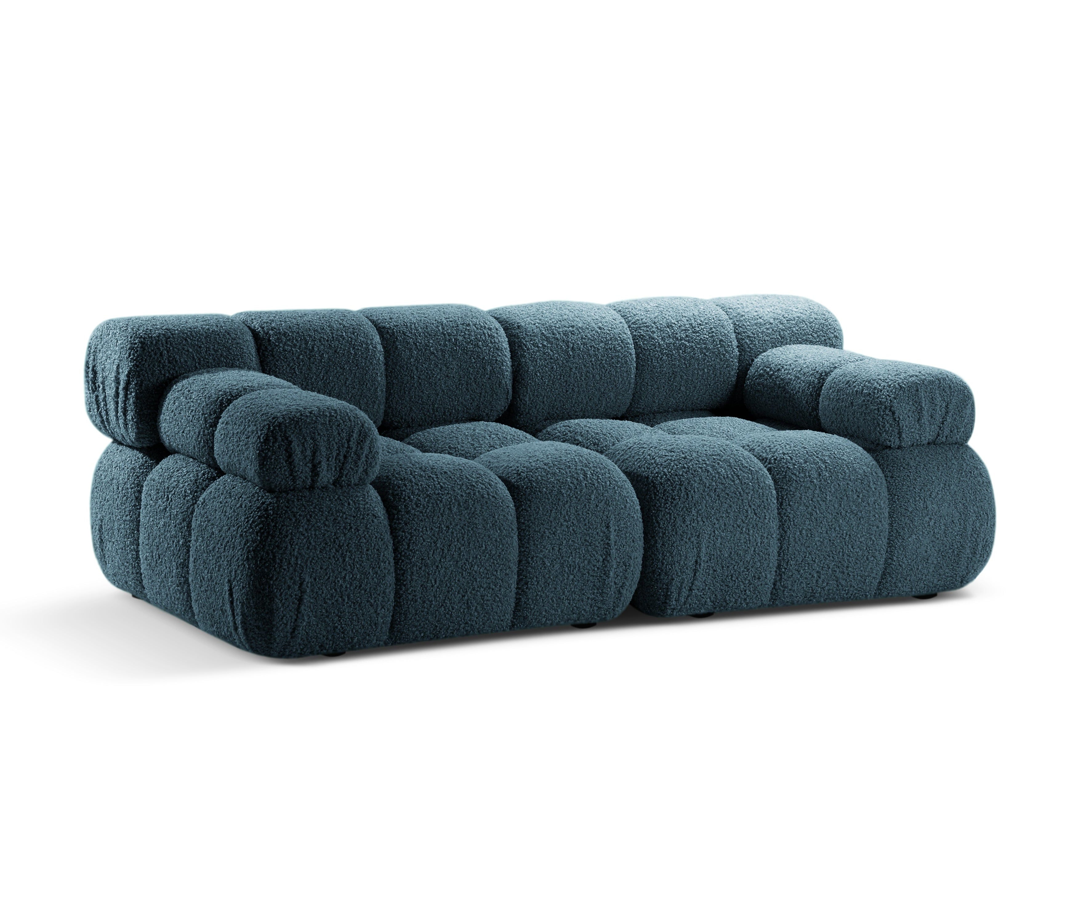 Modulaire 2-zitsbank BELLIS petrolblauwe boucle