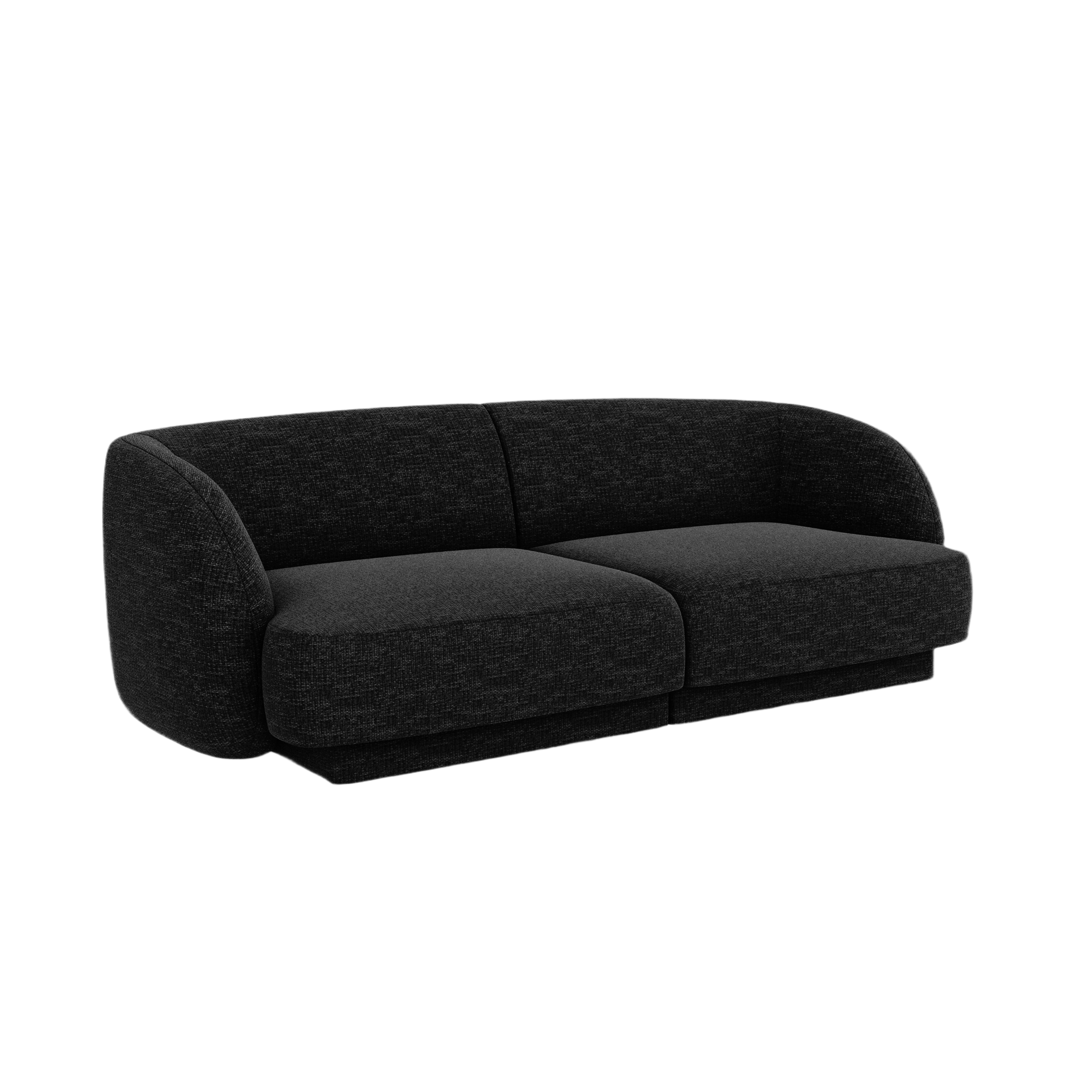 2-Seater Sofa MILEY Black Chenille
