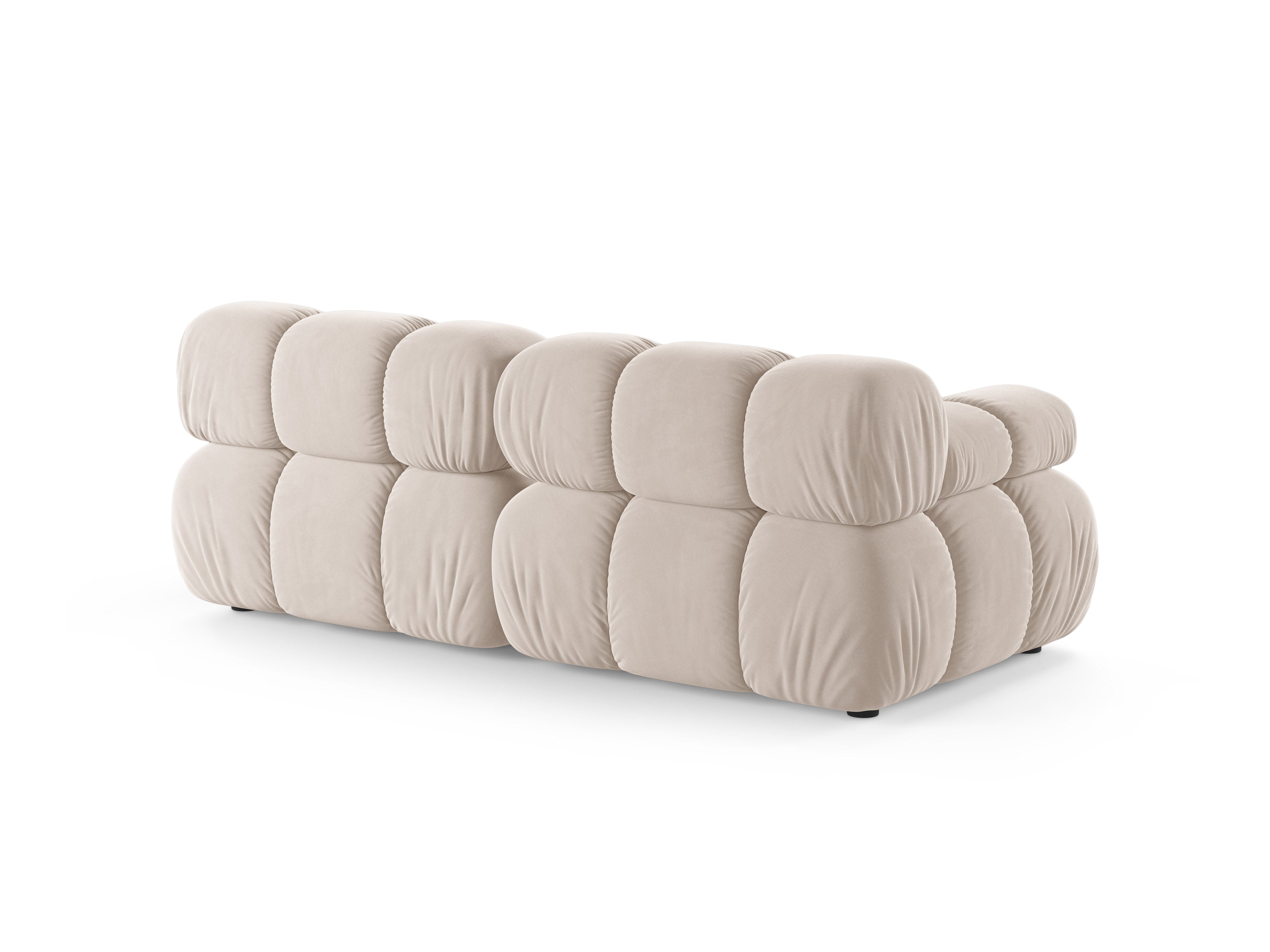 Modulaire 2-zitsbank BELLIS in lichtbeige velours