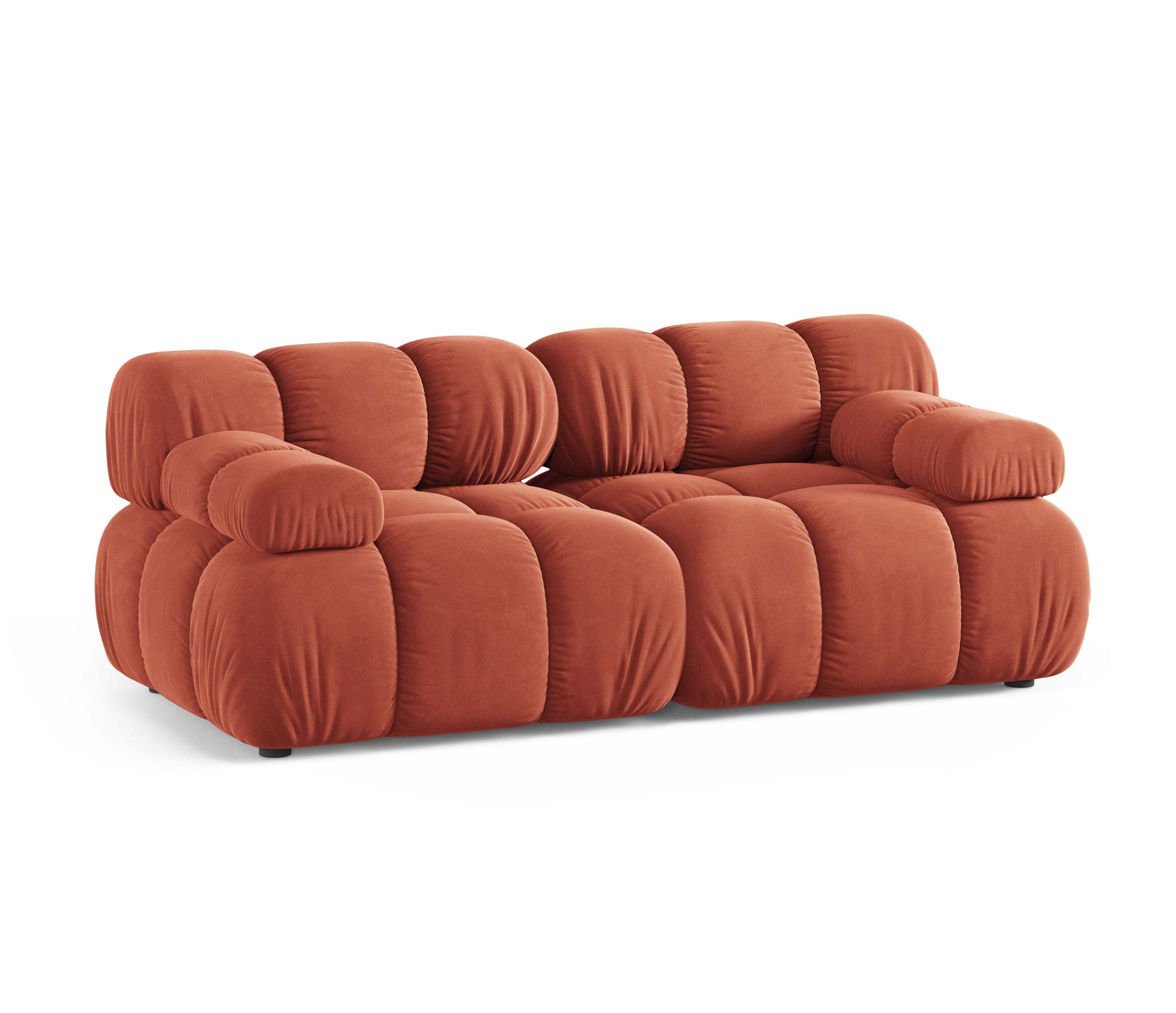 Modulaire 2-zitsbank BELLIS in koraalvelours