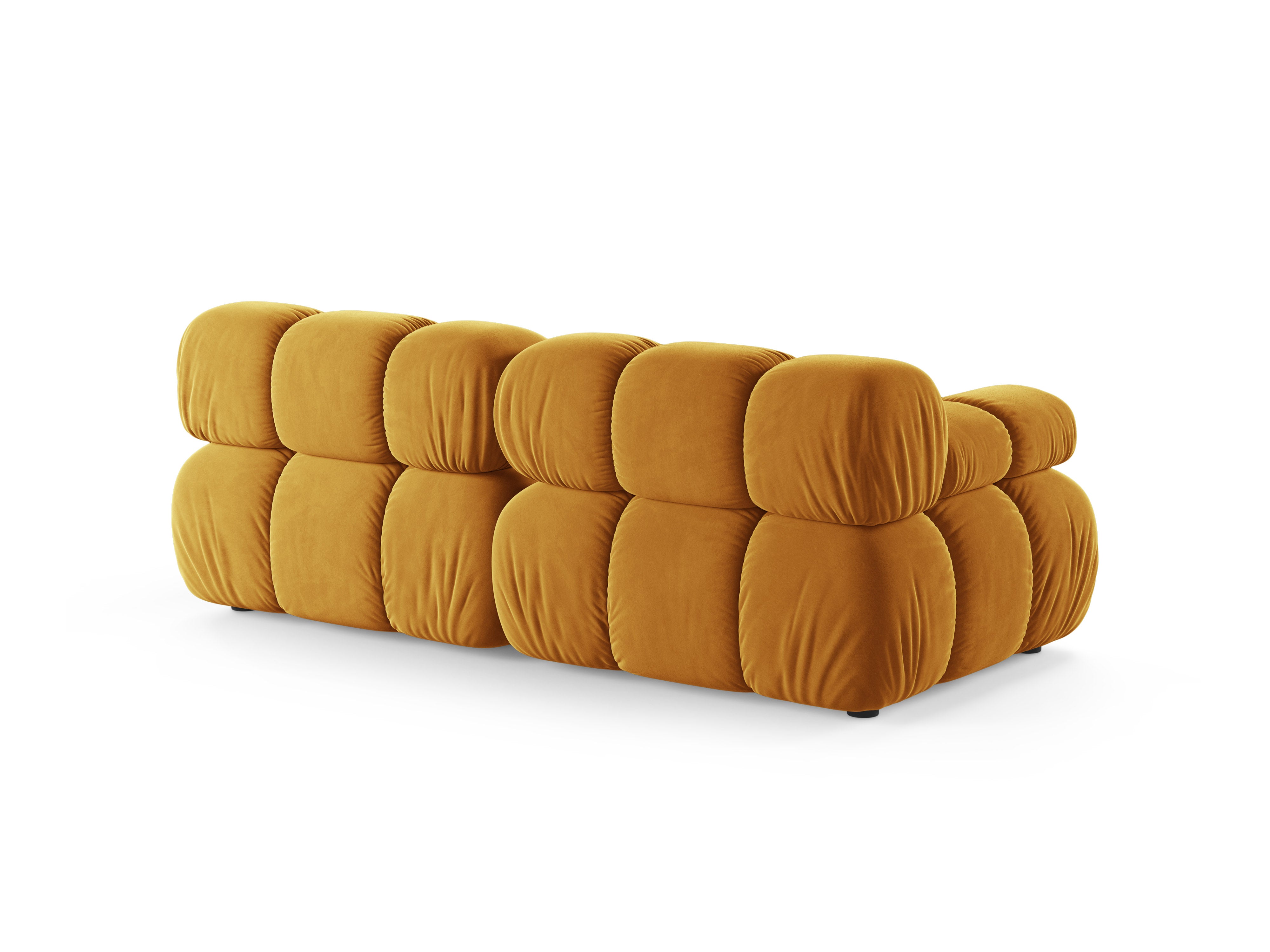 Modulaire 2-zitsbank BELLIS in mosterdkleurig velours