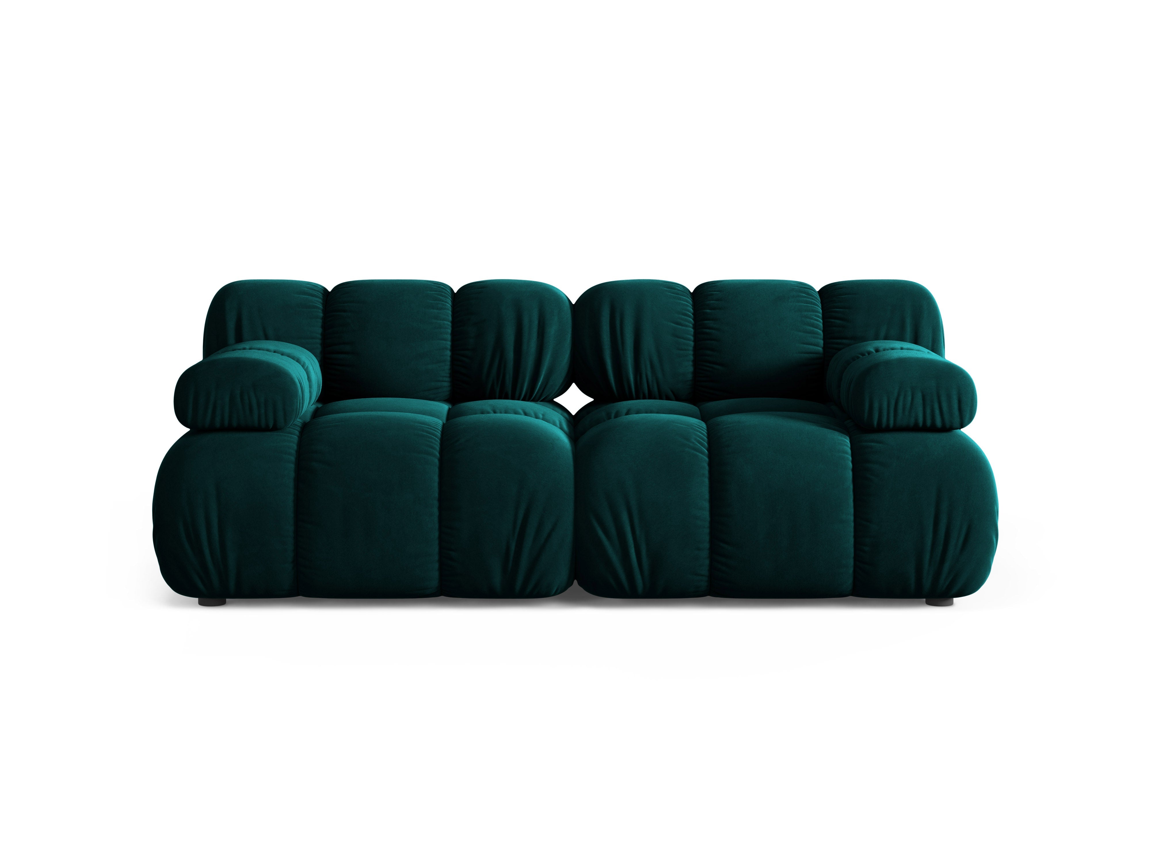 Modulaire 2-zitsbank BELLIS in diep petrol velours