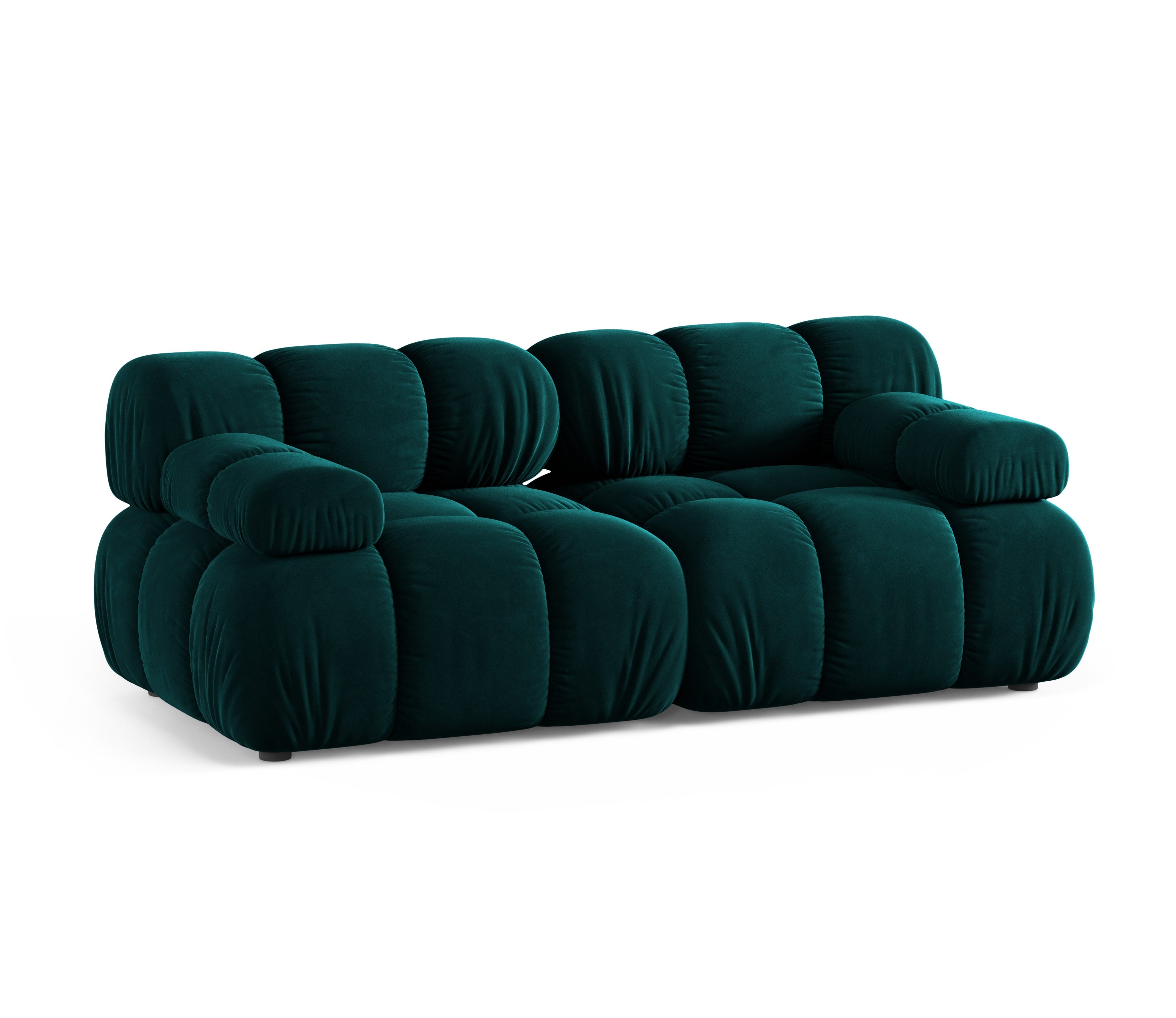 Modulaire 2-zitsbank BELLIS in diep petrol velours