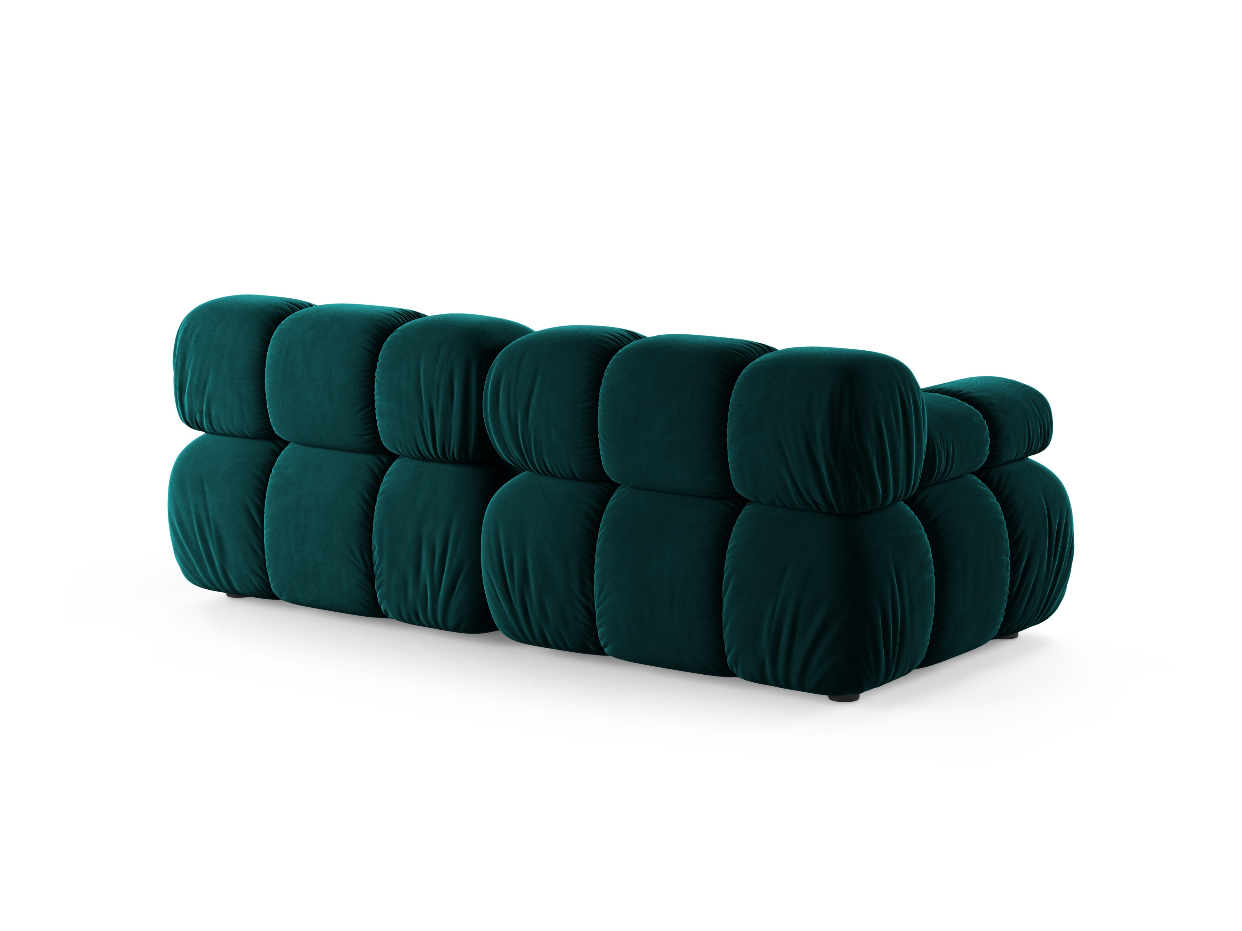 Modulaire 2-zitsbank BELLIS in diep petrol velours