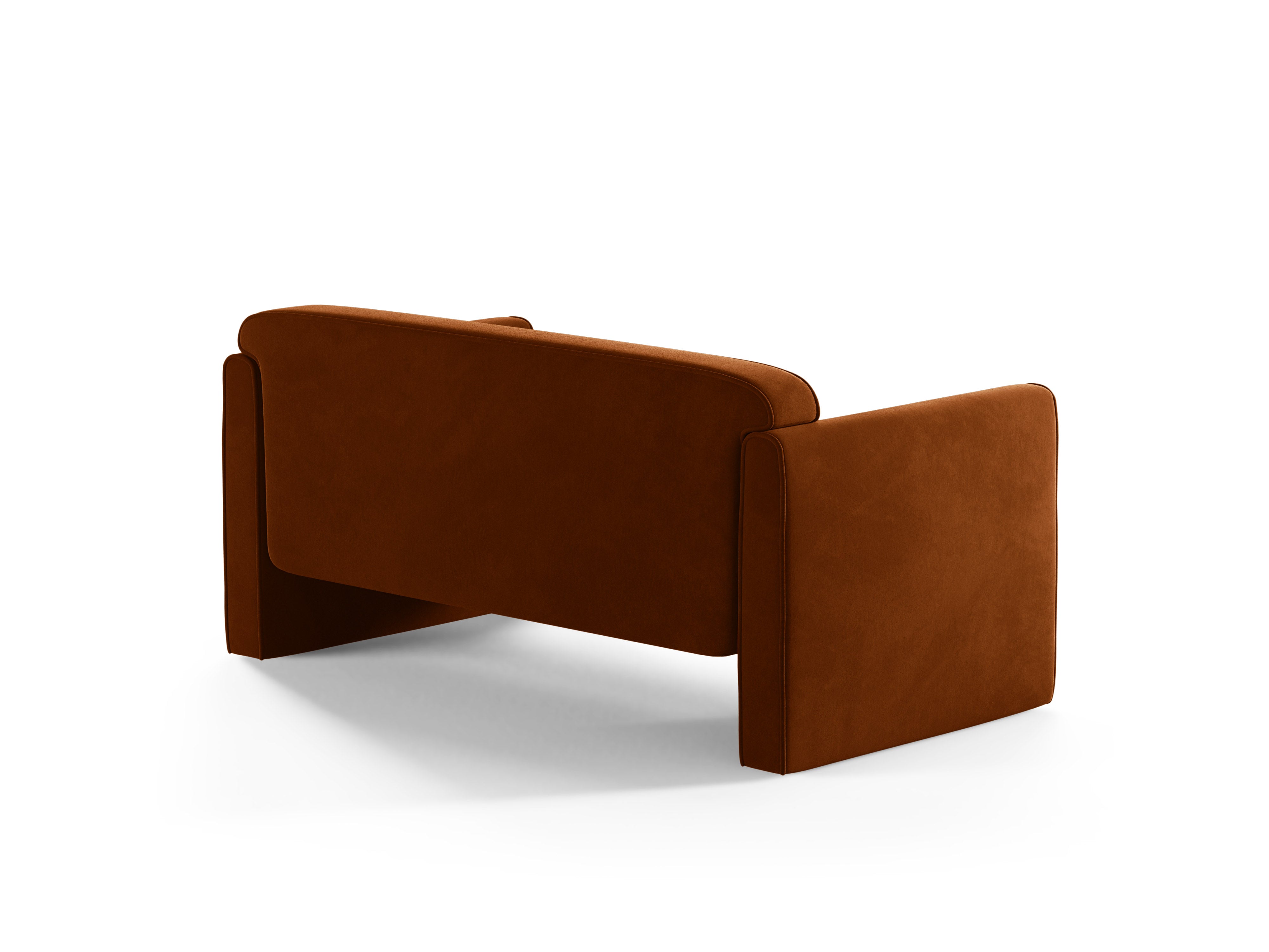 Sofa 2-zits fluwelen ABBY terracotta